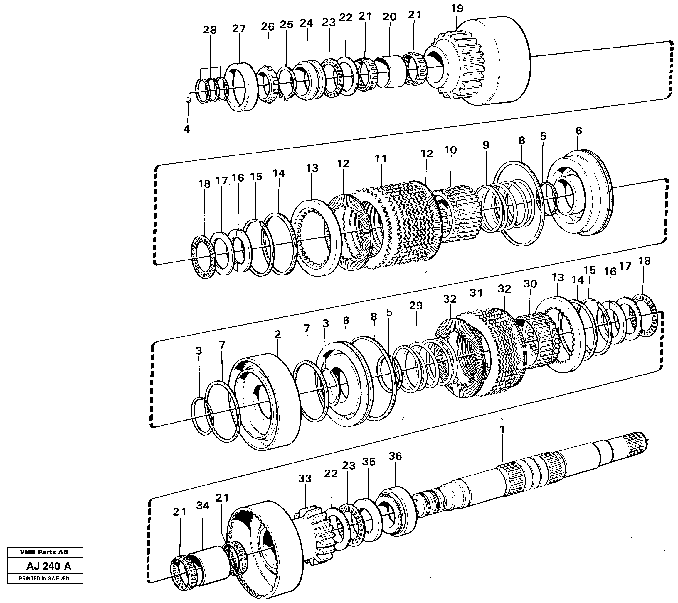 Clutches 3:rd and 4:th speeds  30880 — volvo parts diagram
