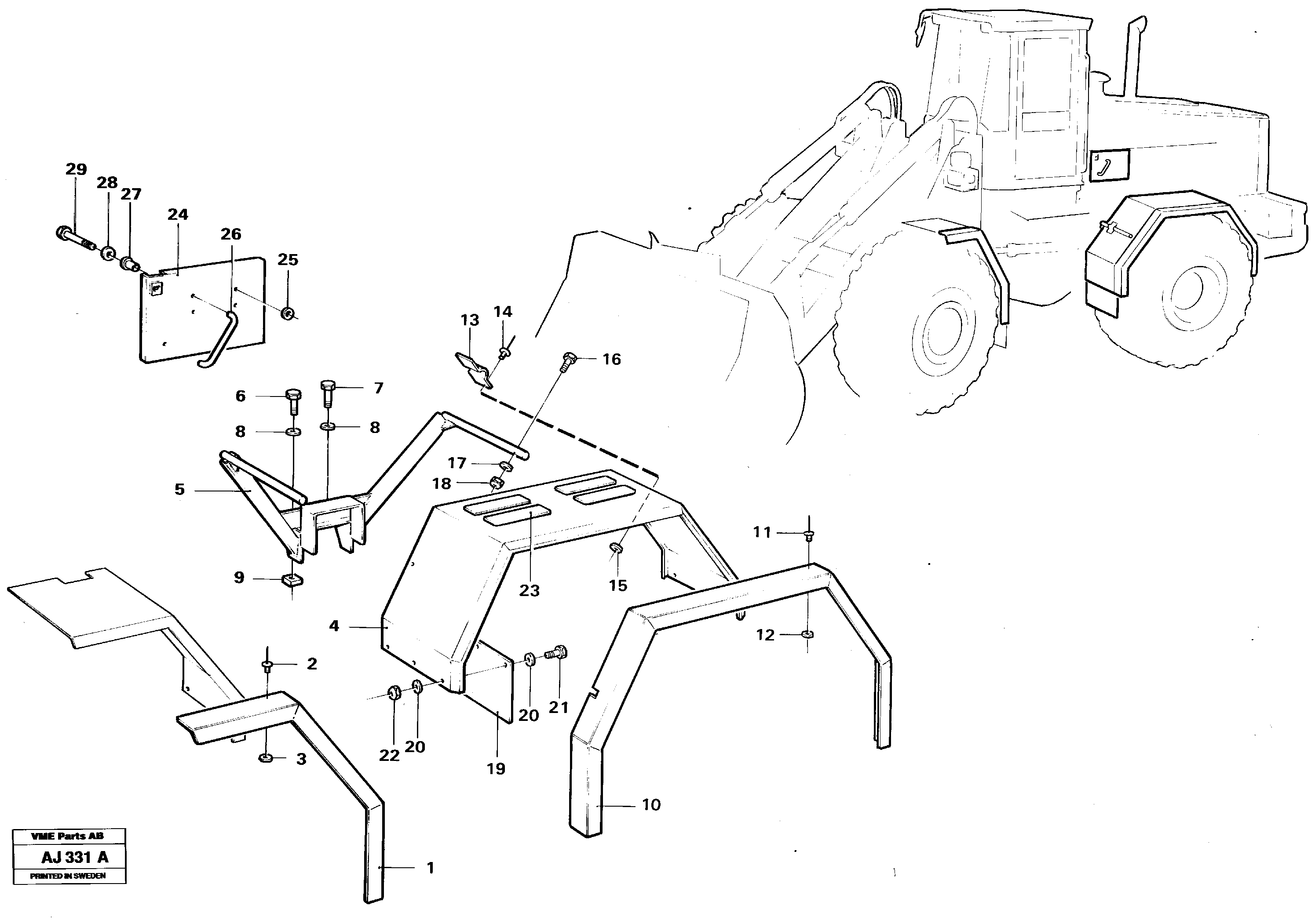 Extended fenders  92329 — volvo parts diagram