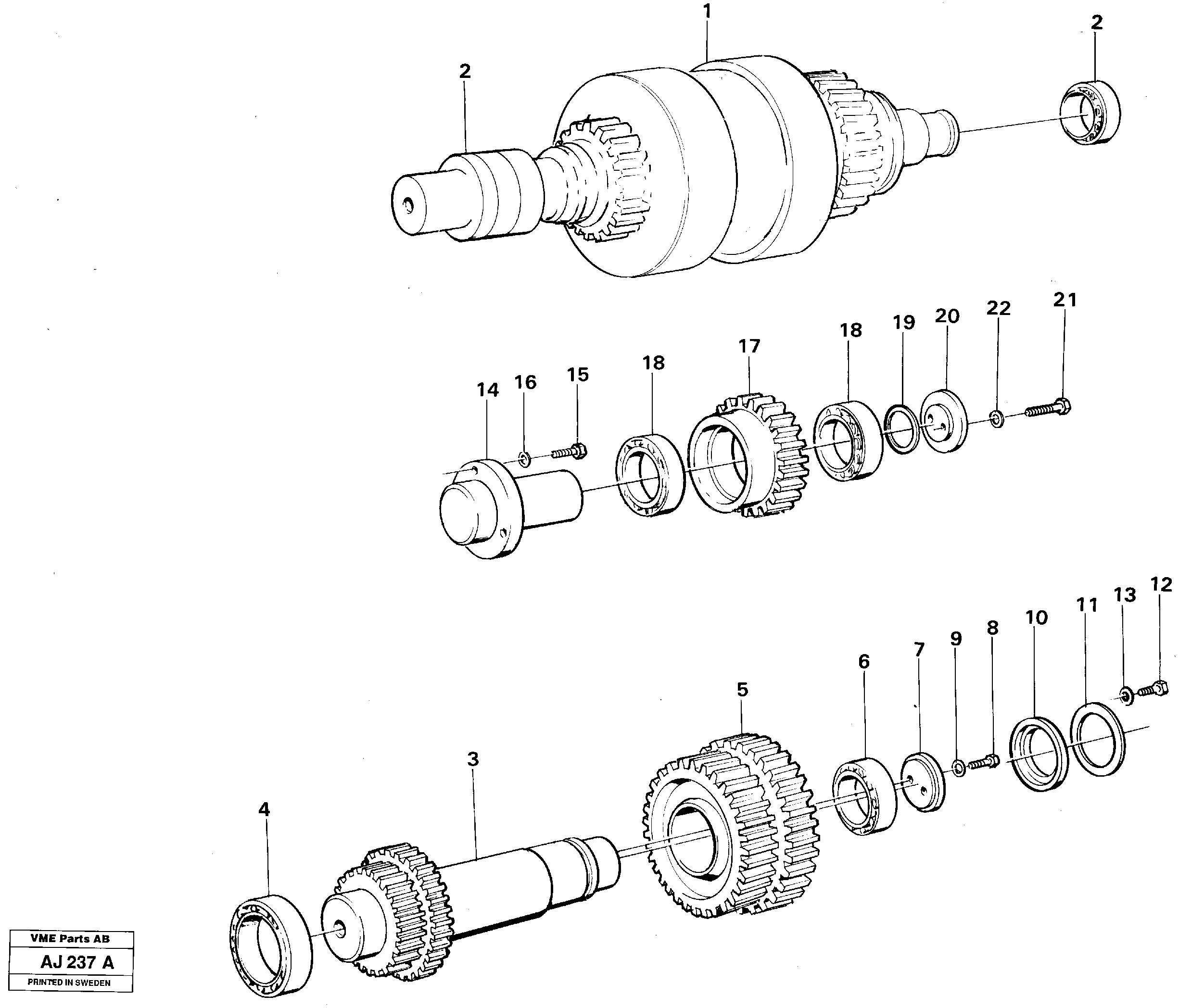 Clutches,gears and shafts — volvo parts diagram
