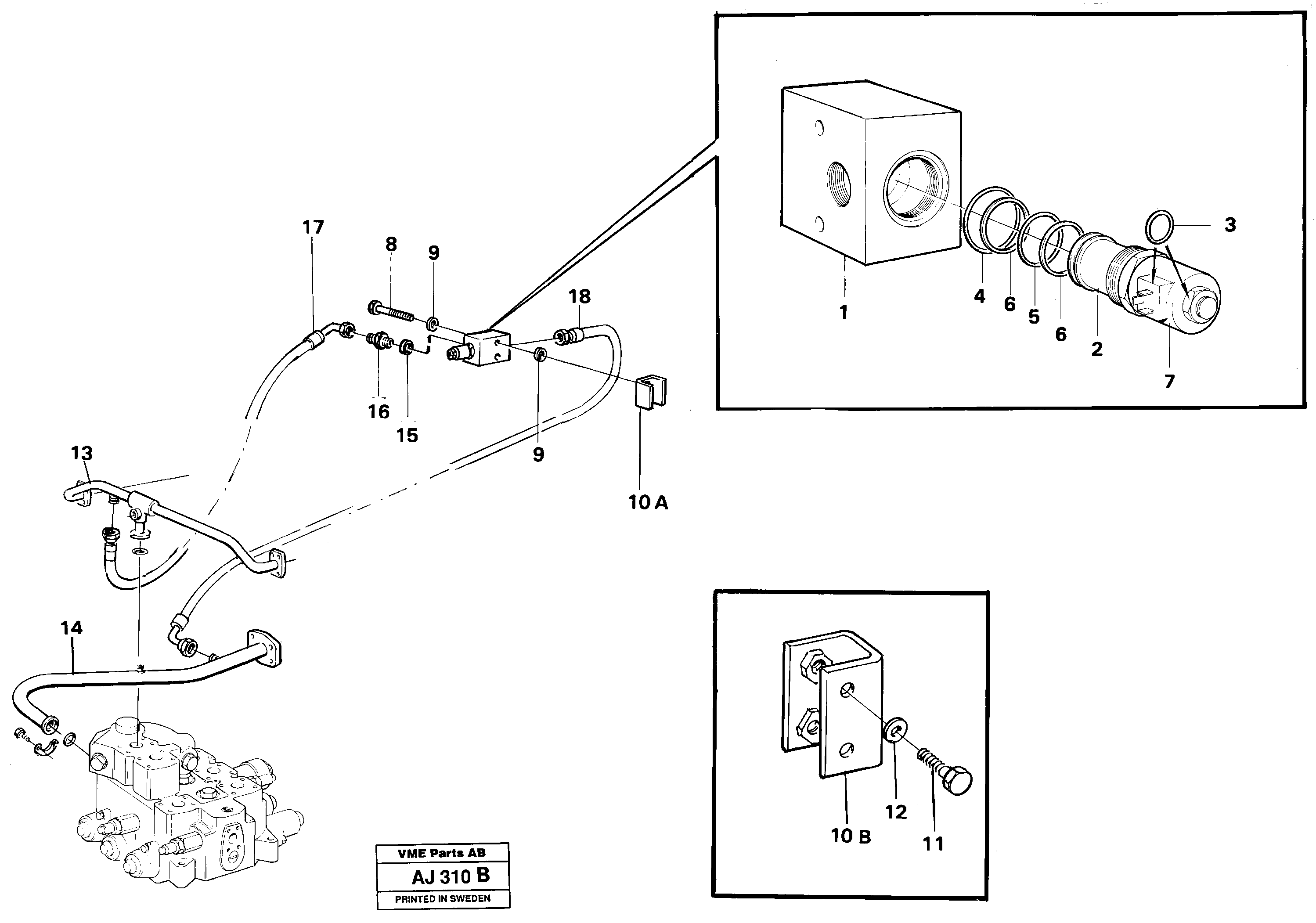 Single acting lifting function  91961 — volvo parts diagram