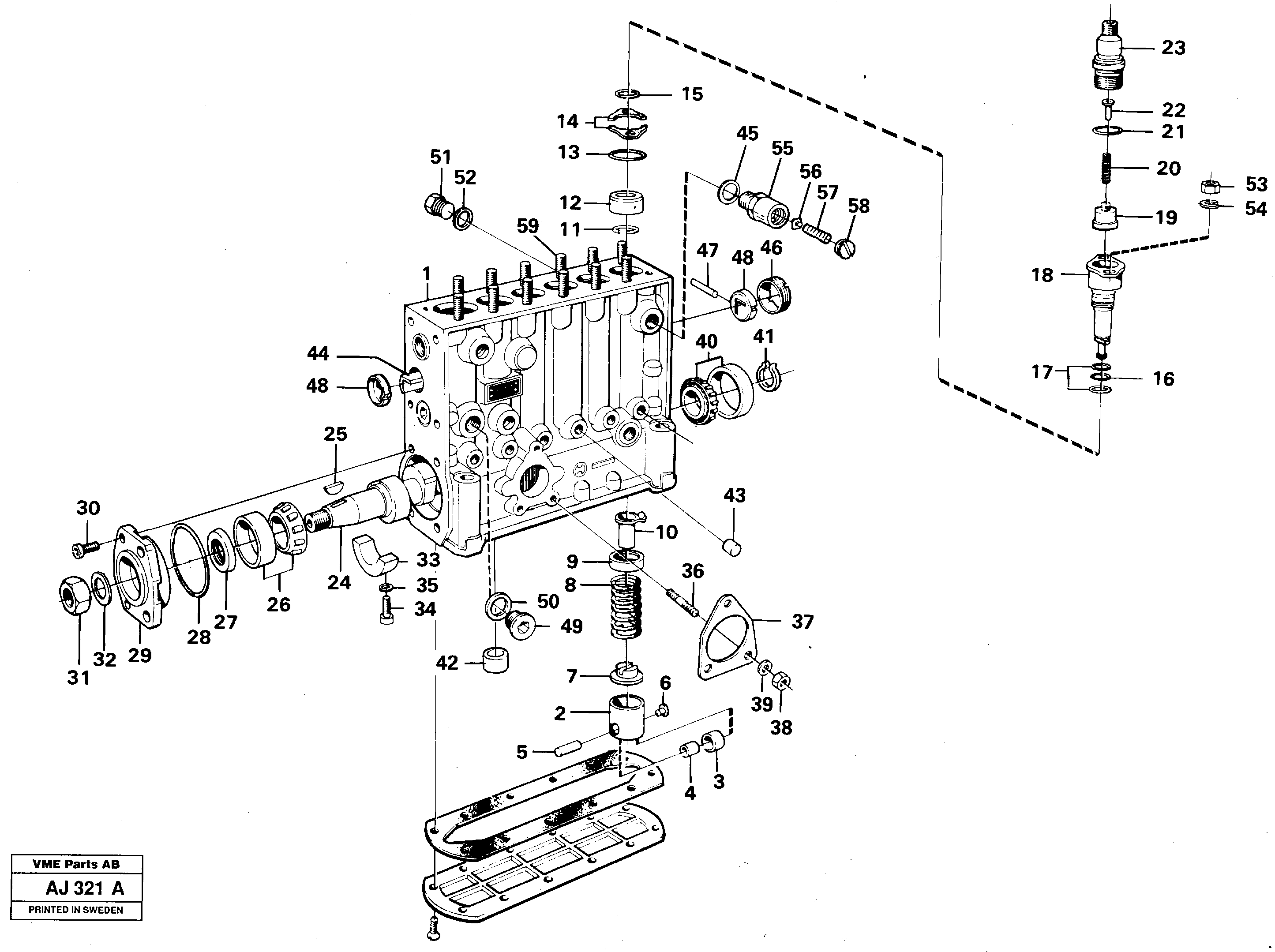 Injection pump  TD 73KBE, 92005 — volvo parts diagram
