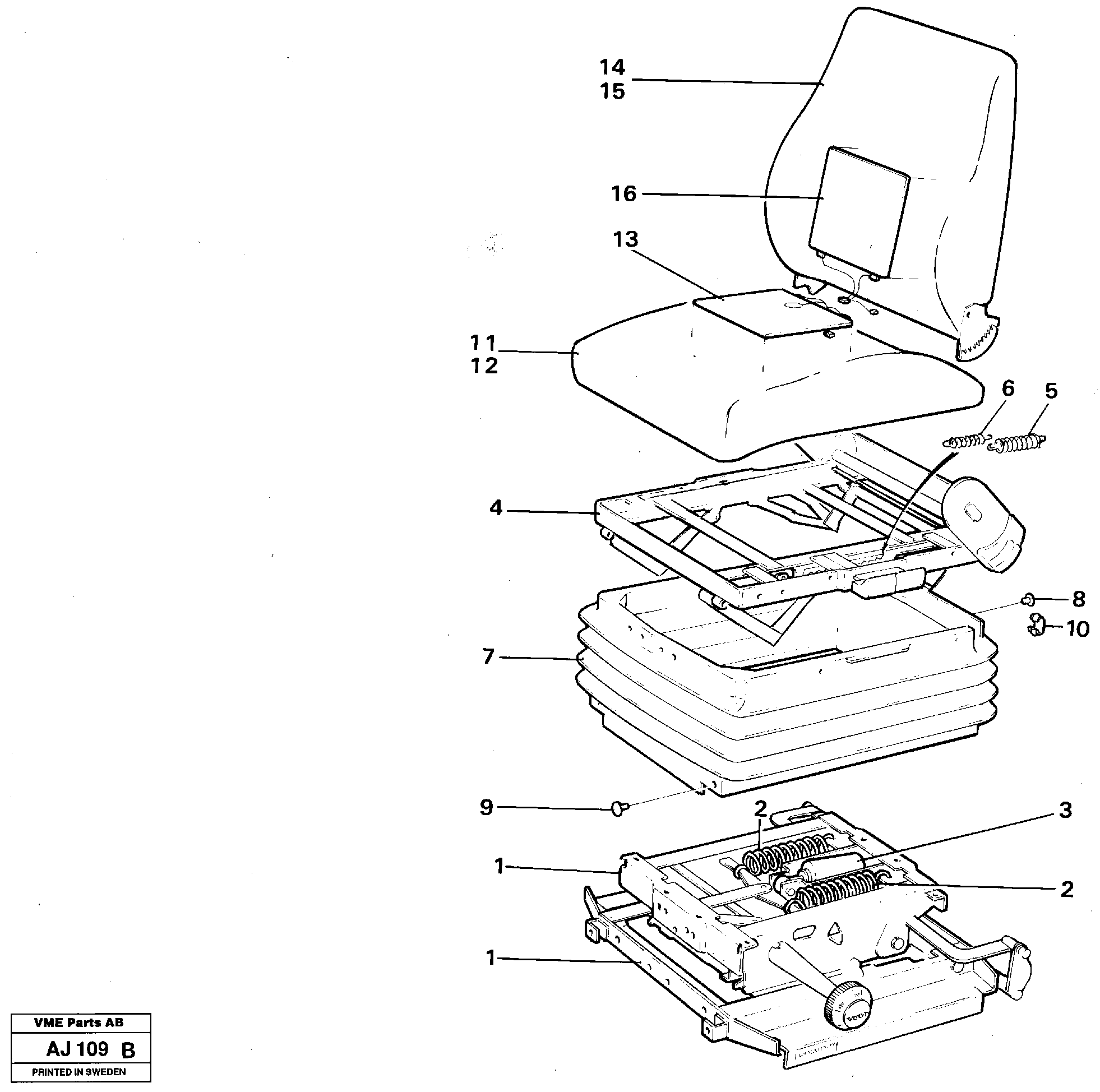Driver's seat Heated.  91950, STD USA — volvo parts diagram
