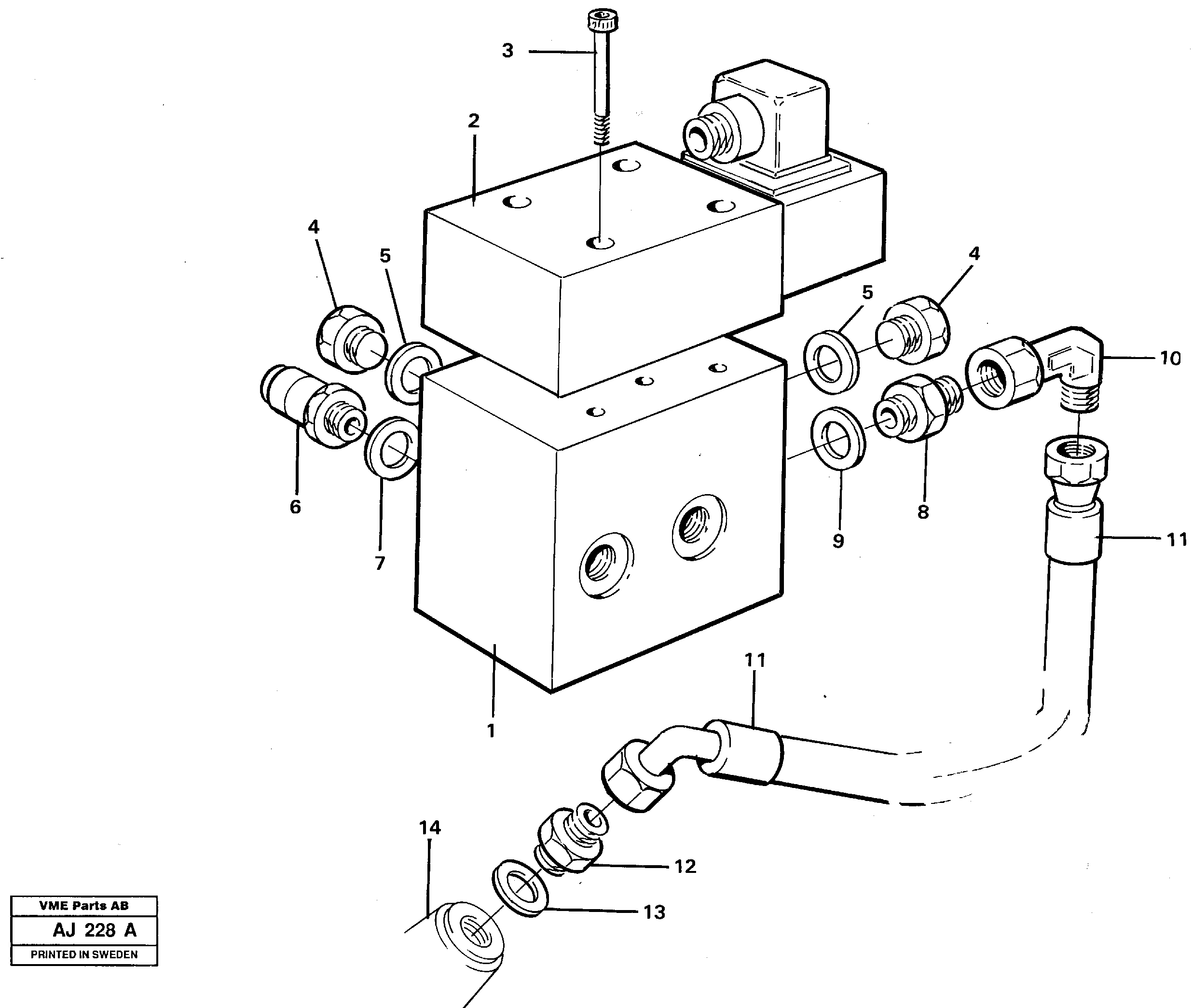 Differential lock hydraulic line — volvo parts diagram