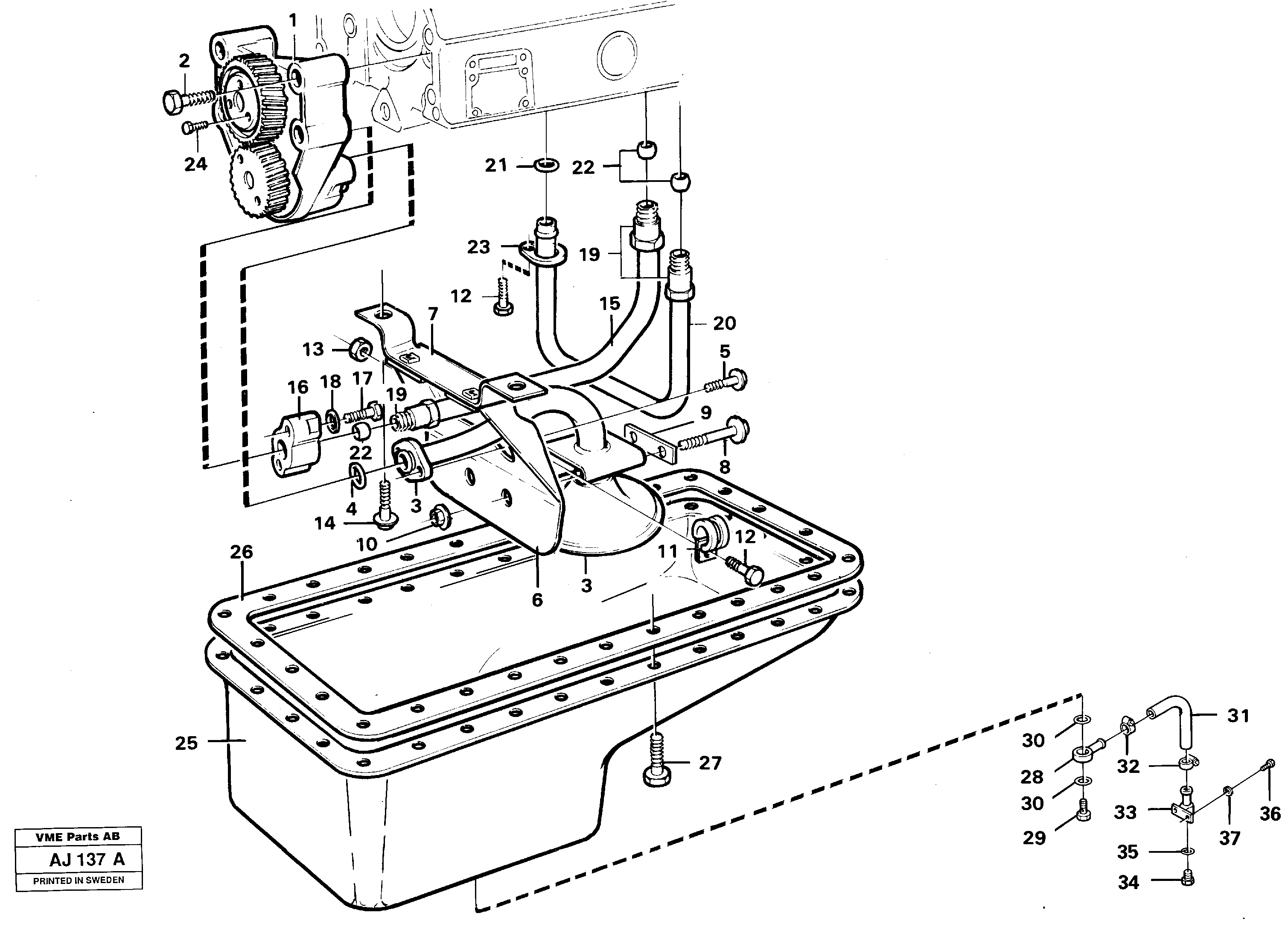 Lubricating oil system — volvo parts diagram