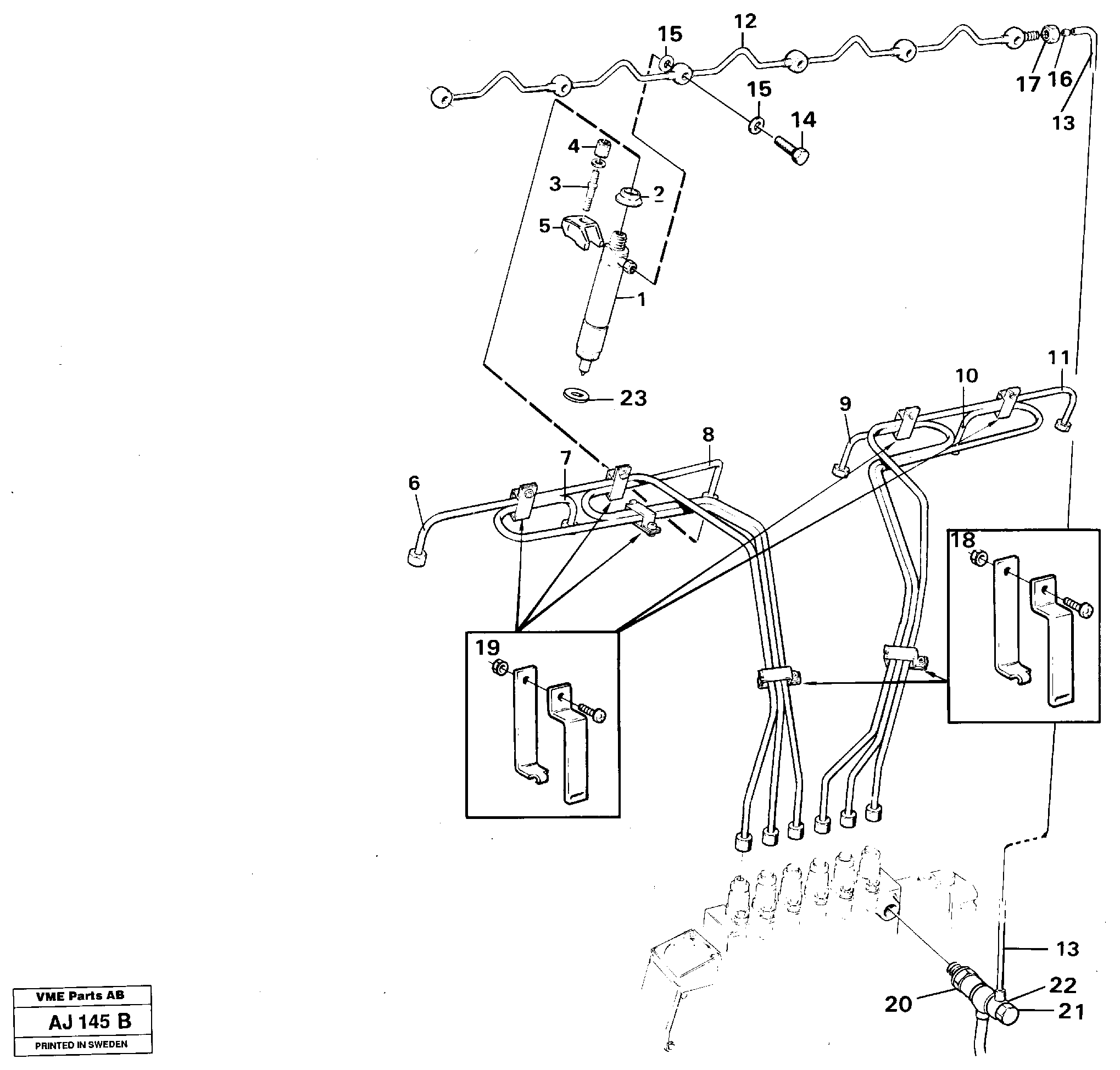 Fuel lines, injectors — volvo parts diagram