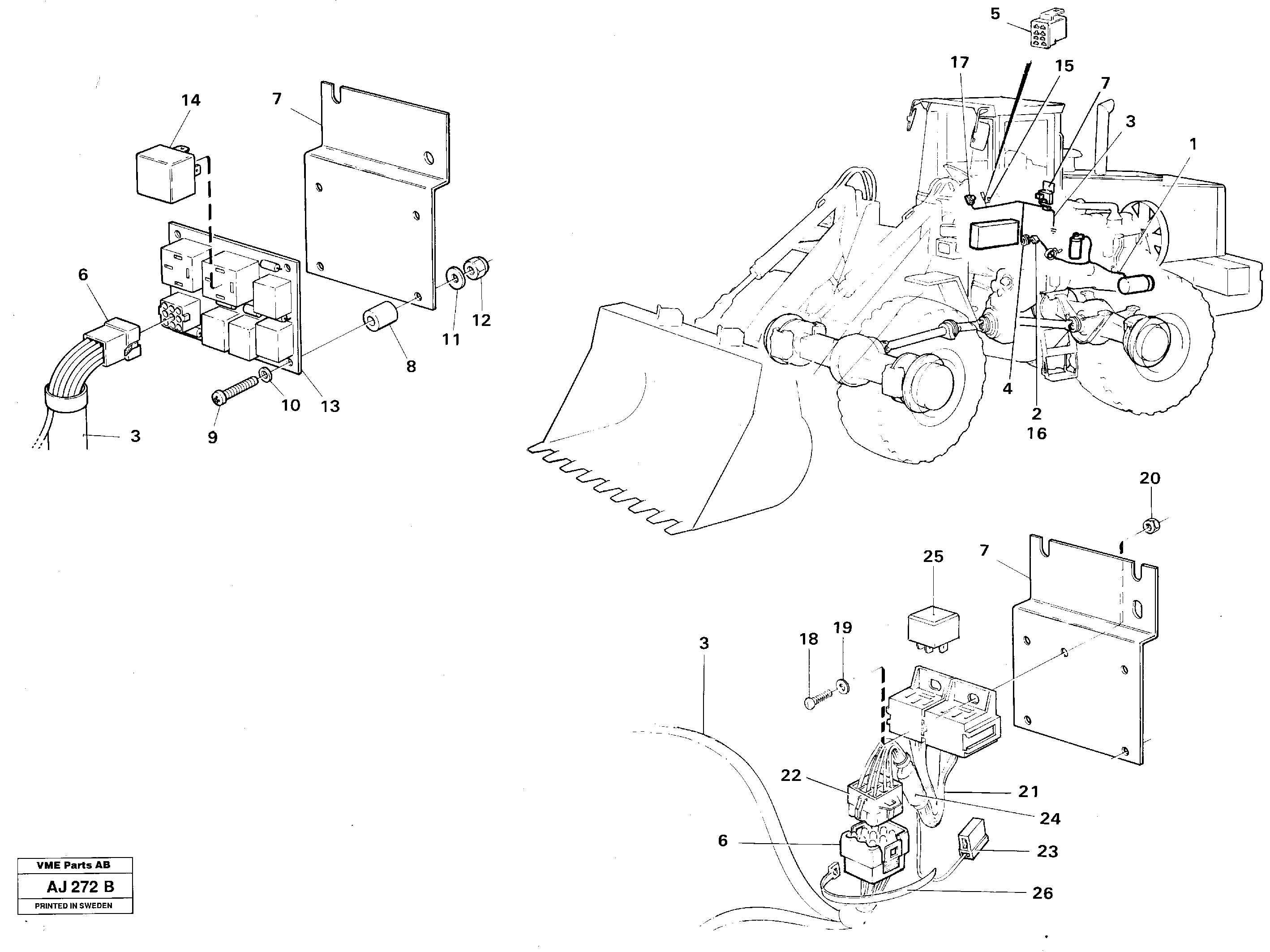 Cable harness for air conditioning  91874 — volvo parts diagram