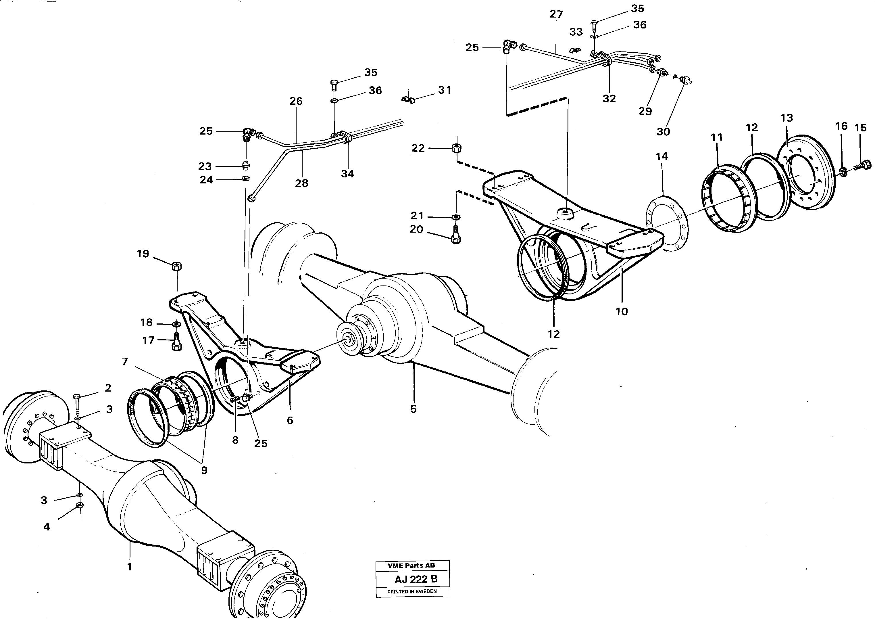 Driveshafts with assembly parts — volvo parts diagram