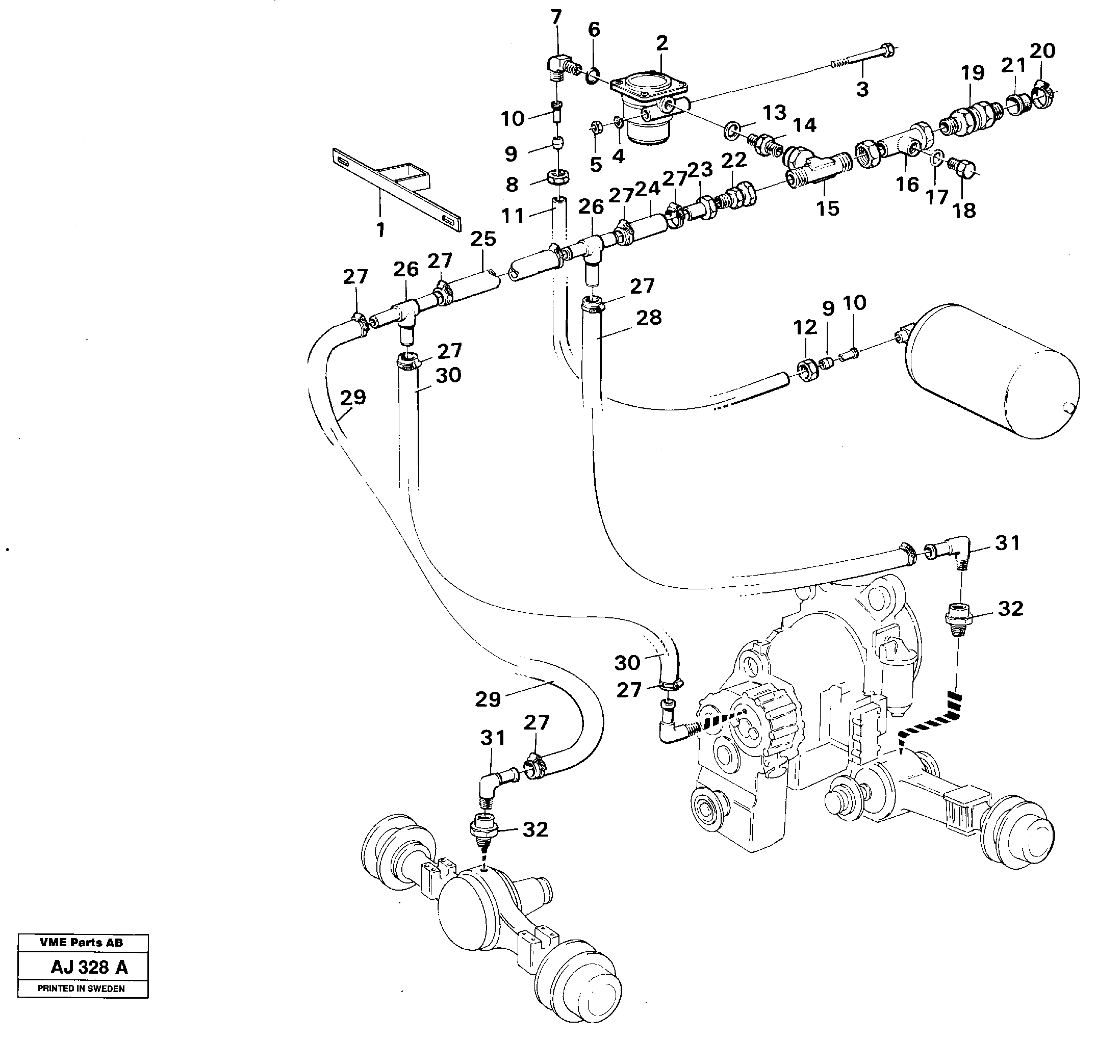 Air pressurized shafts  92233 — volvo parts diagram