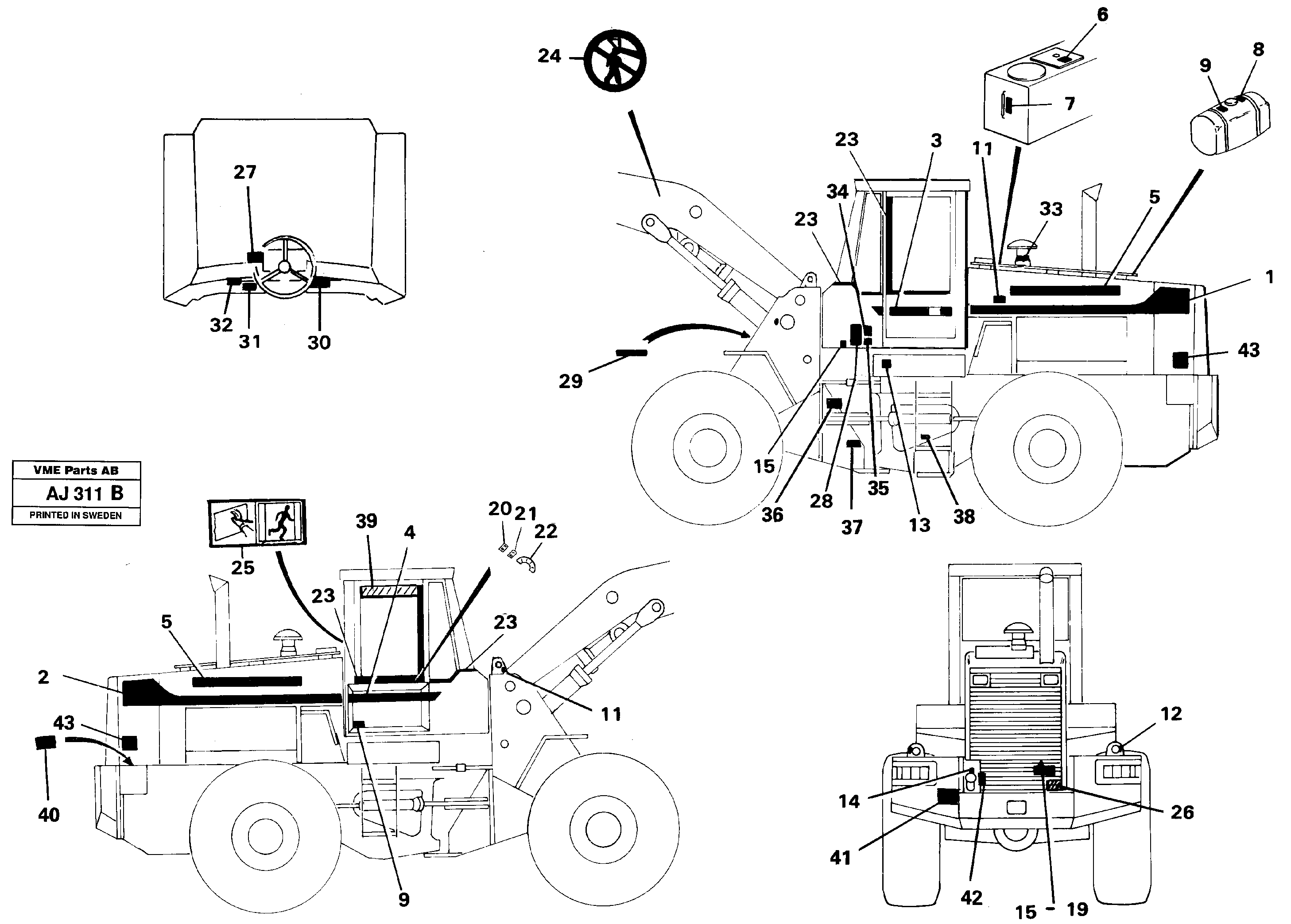 Sign plates and decals — volvo parts diagram