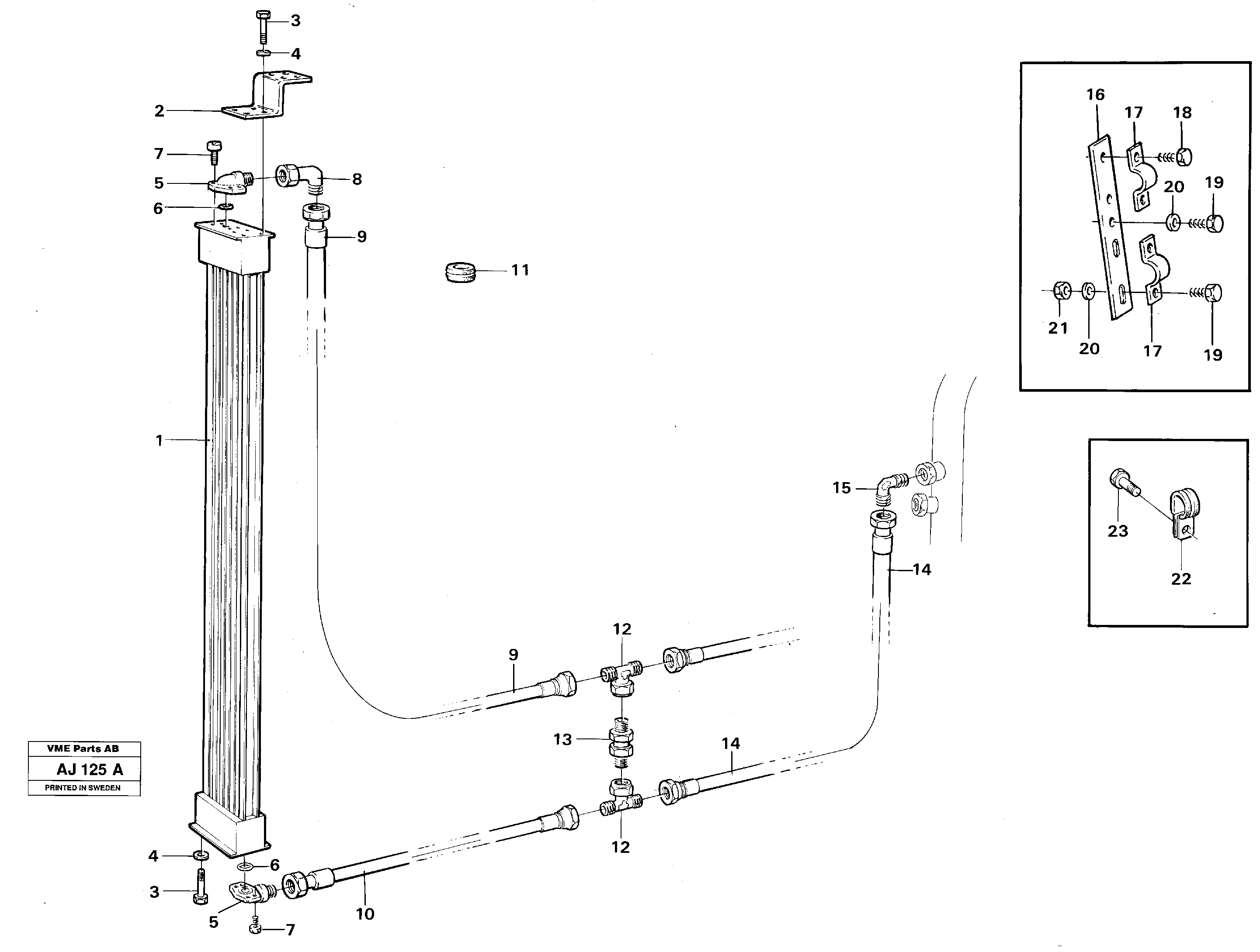Hydraulic oil cooler — volvo parts diagram