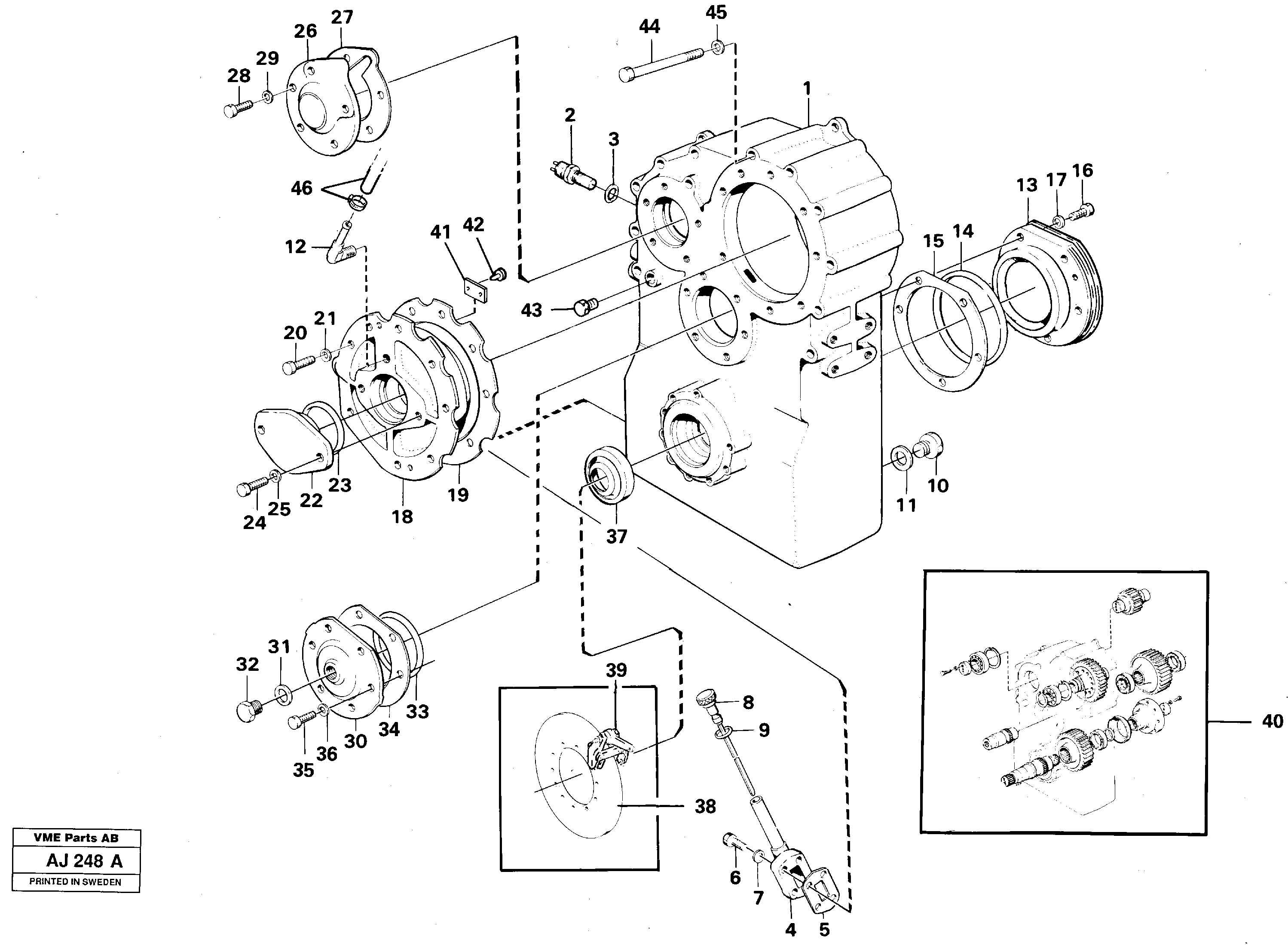 Dropbox housing and cover — volvo parts diagram