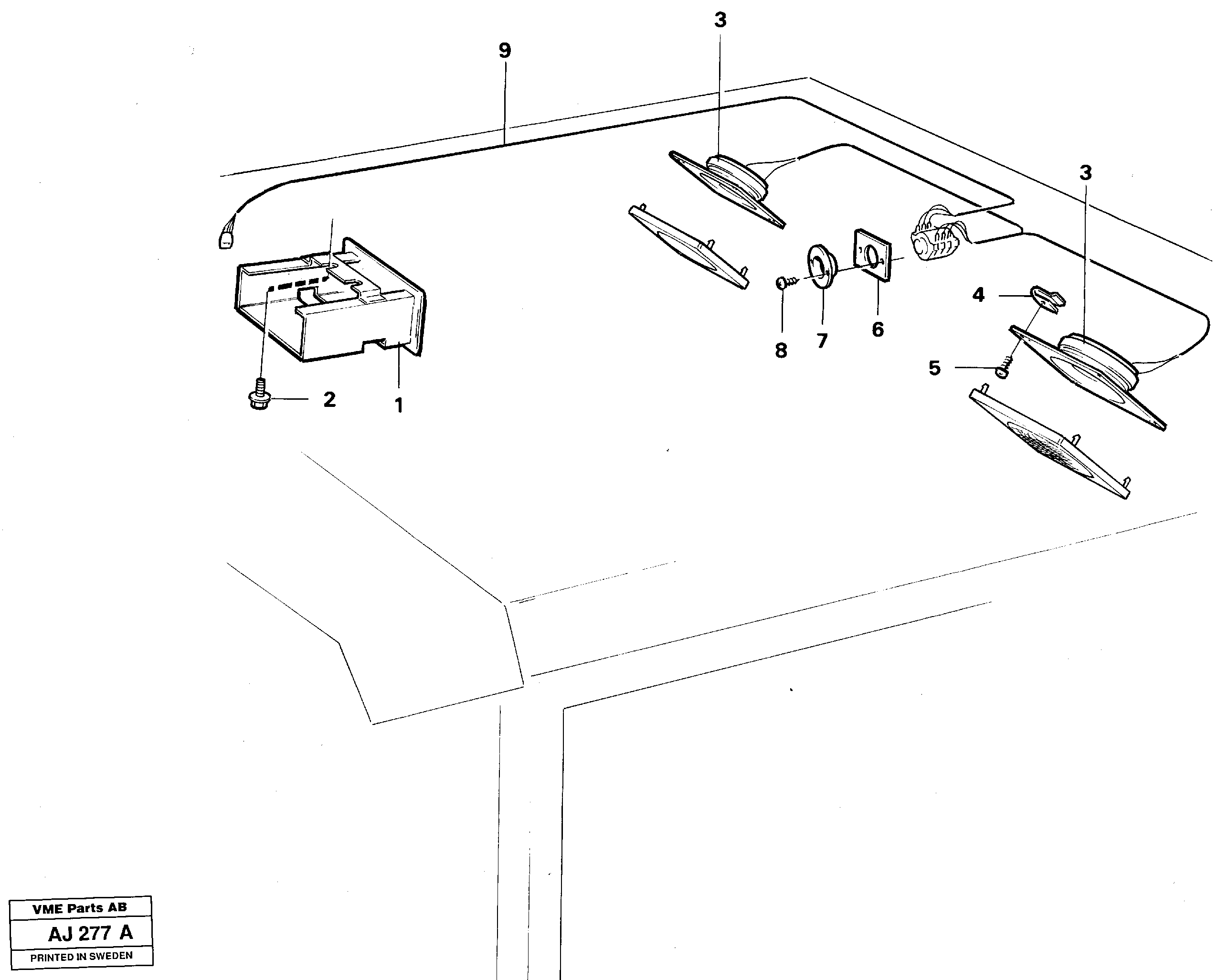 Radio bracket  91936 — volvo parts diagram