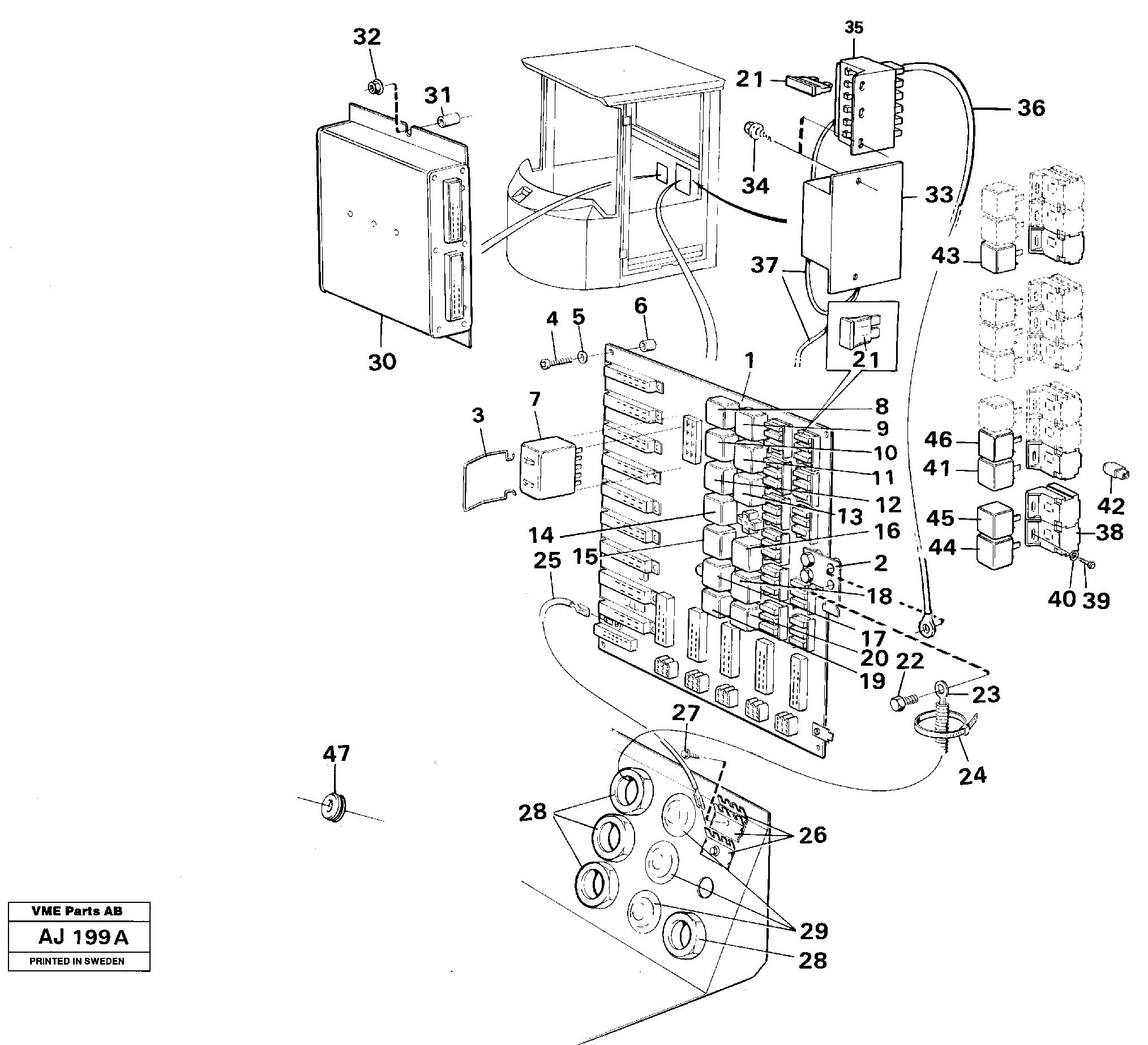 Electrical distribution box — volvo parts diagram