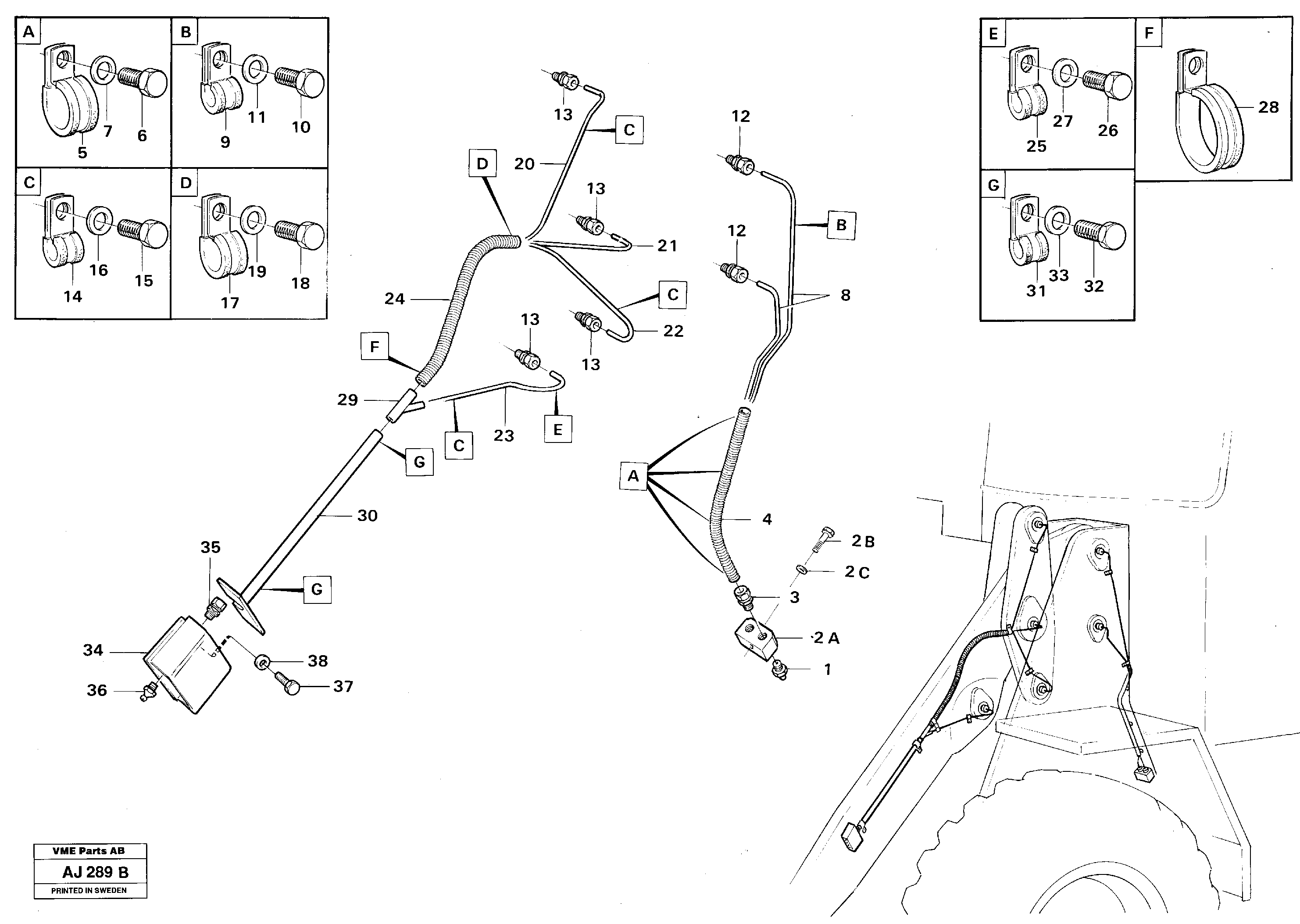 Extended lubepoints for loader linkage.  91639 — volvo parts diagram