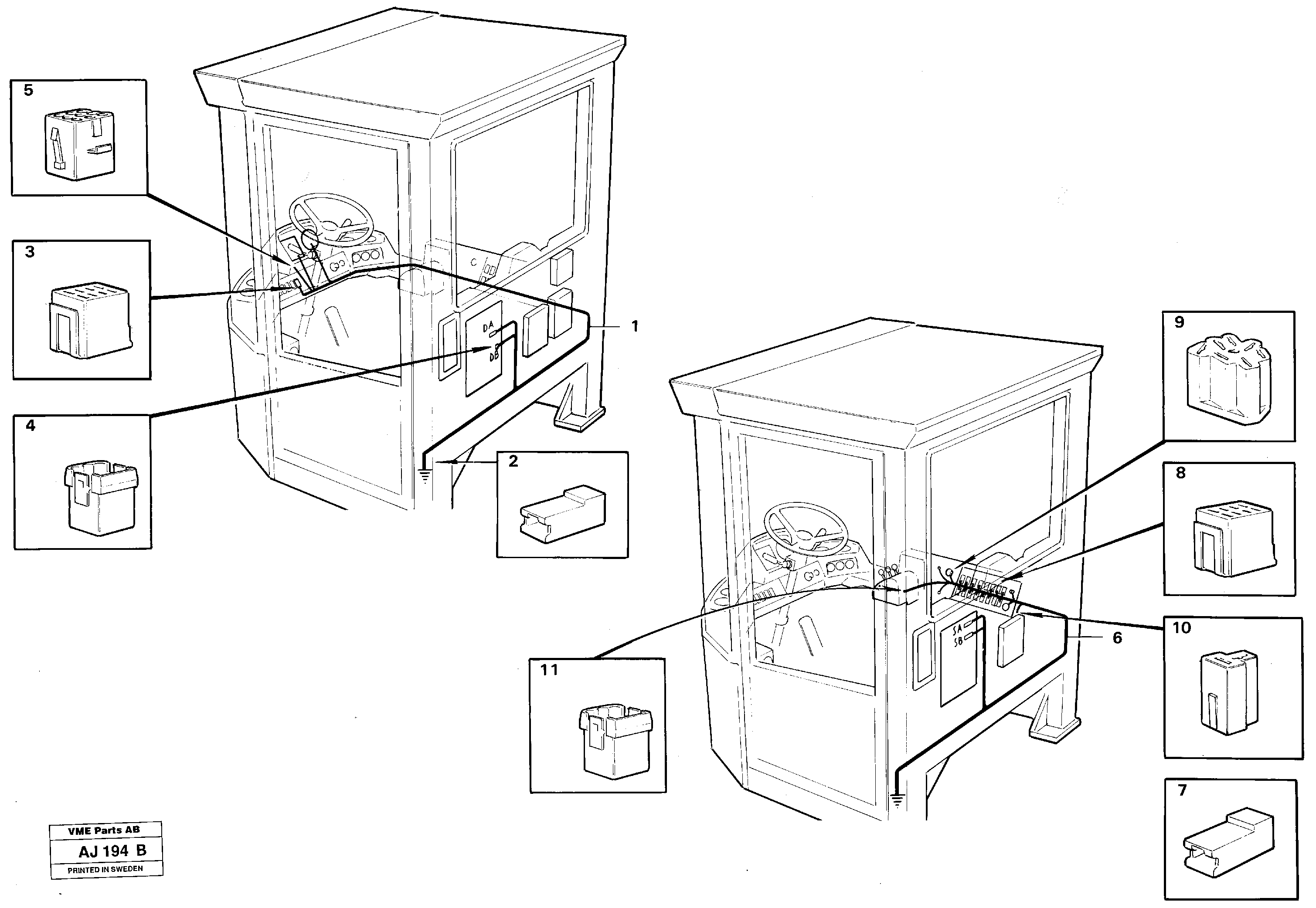 Cable harnesses Cab — volvo parts diagram