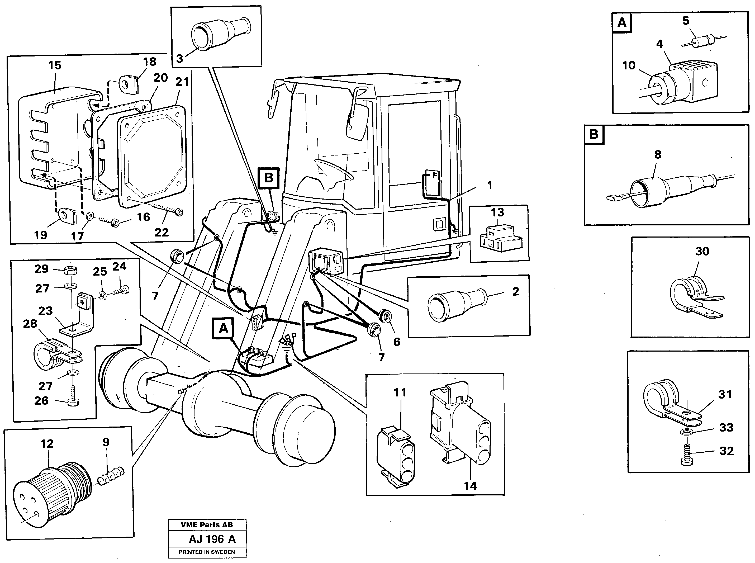 Cable harness, front — volvo parts diagram