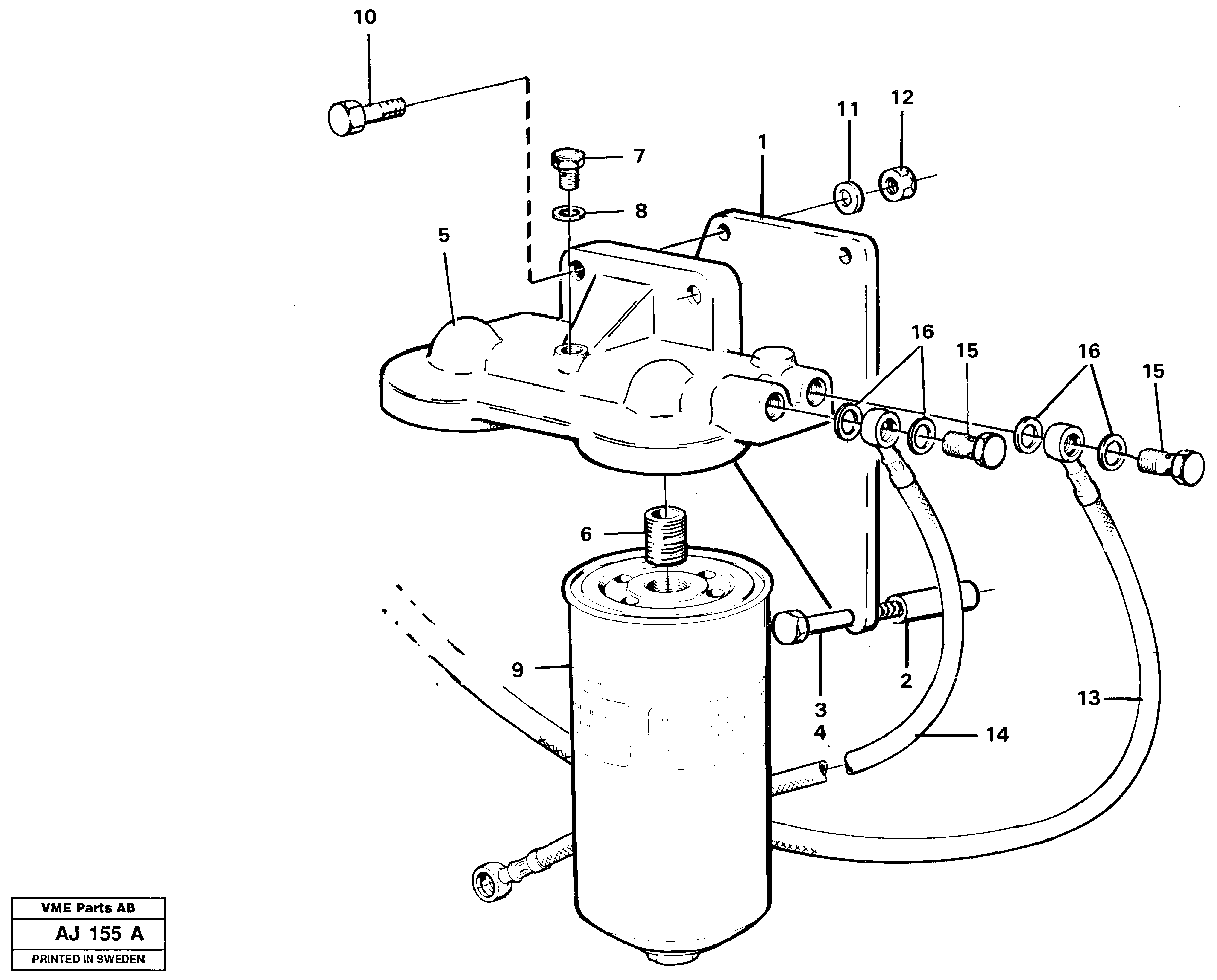 Extra fuel filter  90656 — volvo parts diagram