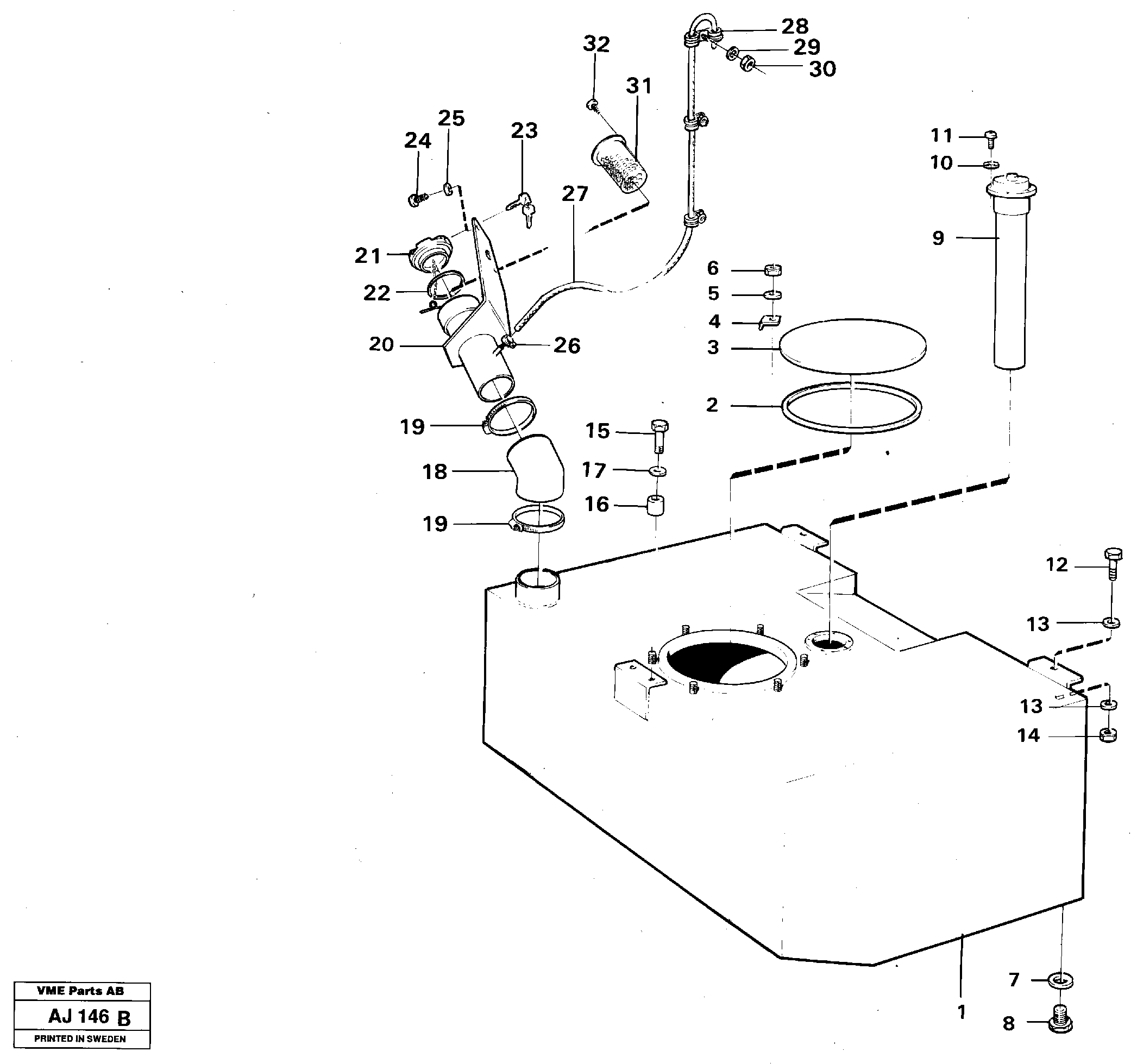 Fuel tank — volvo parts diagram