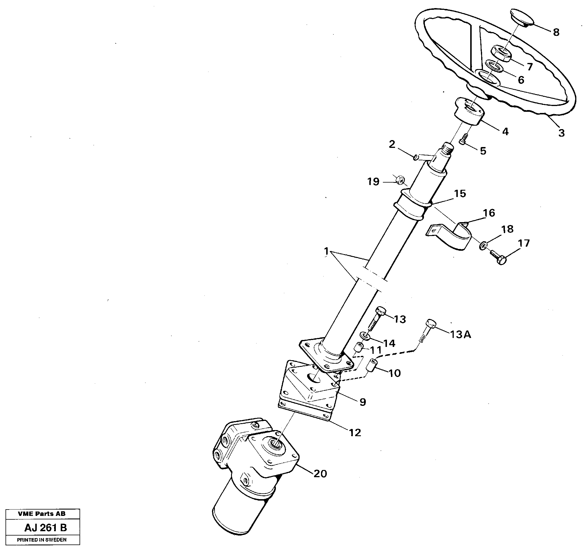 Steering column assembly — volvo parts diagram