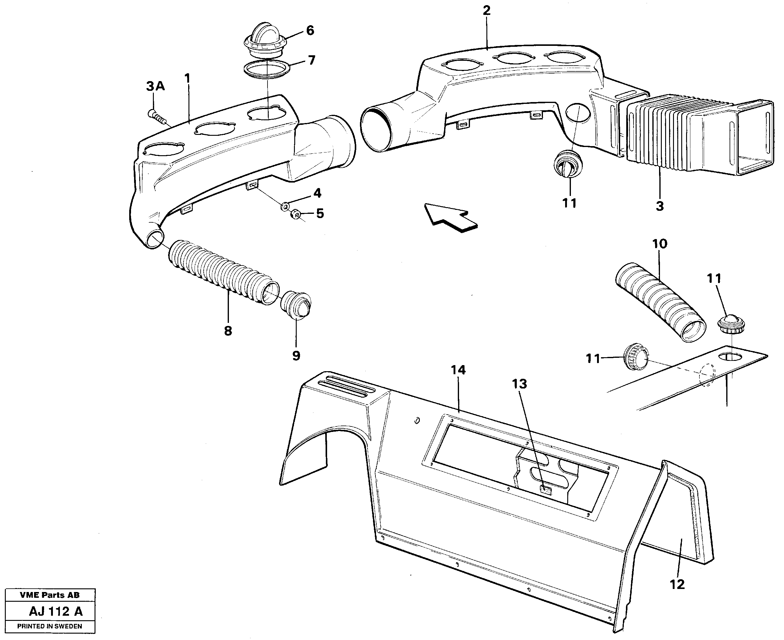 Air ducts — volvo parts diagram