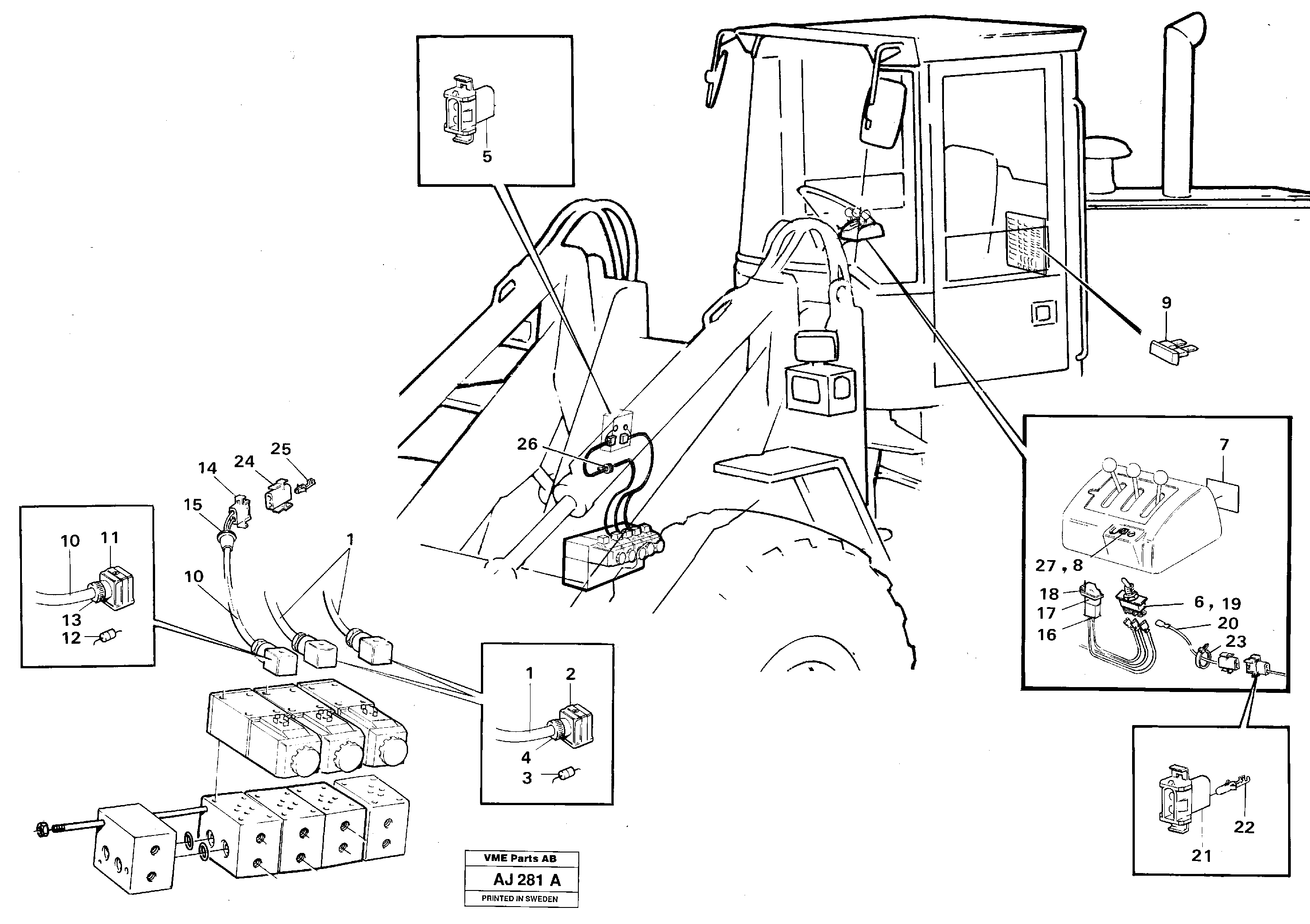 Cable harness for 3rd, 4th and 5th function  91978, 91980, 91981. — volvo parts diagram