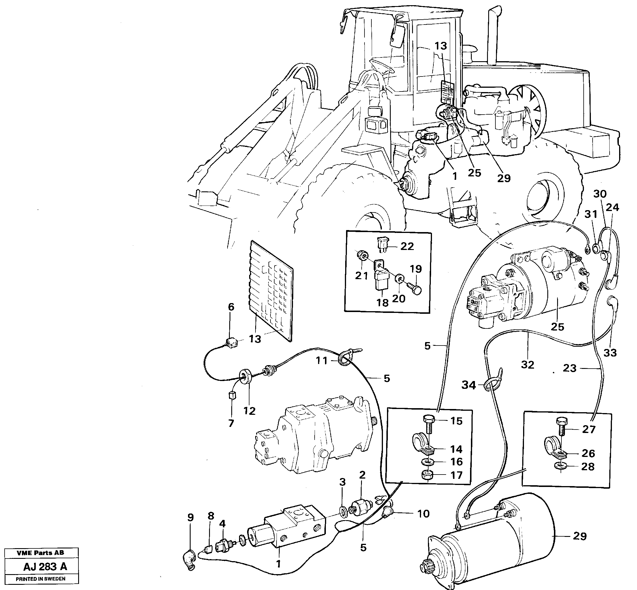 Cable harness secondary steering system  91919 — volvo parts diagram