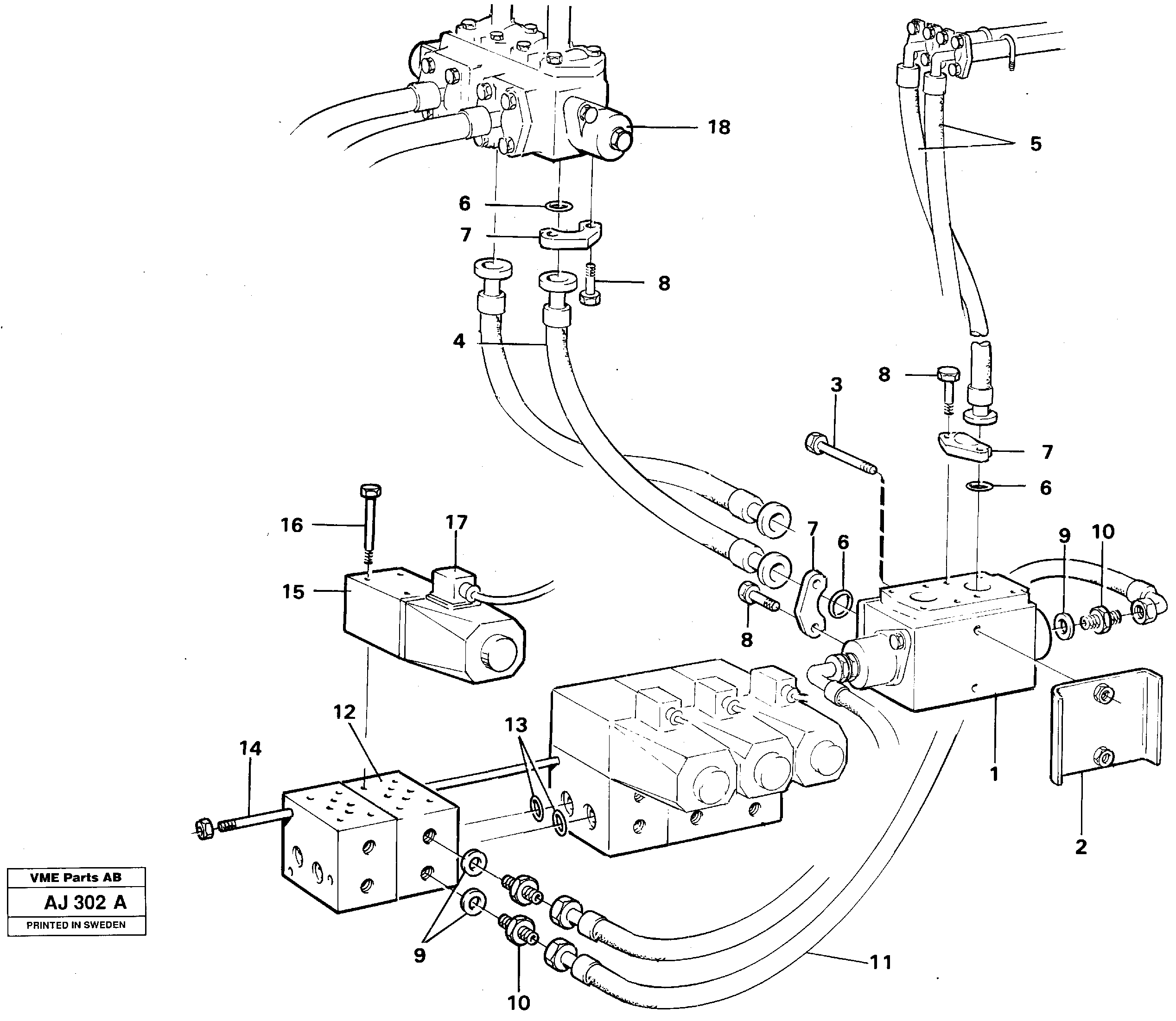 Extra hydraulic equipment5:th function.  91981 — volvo parts diagram