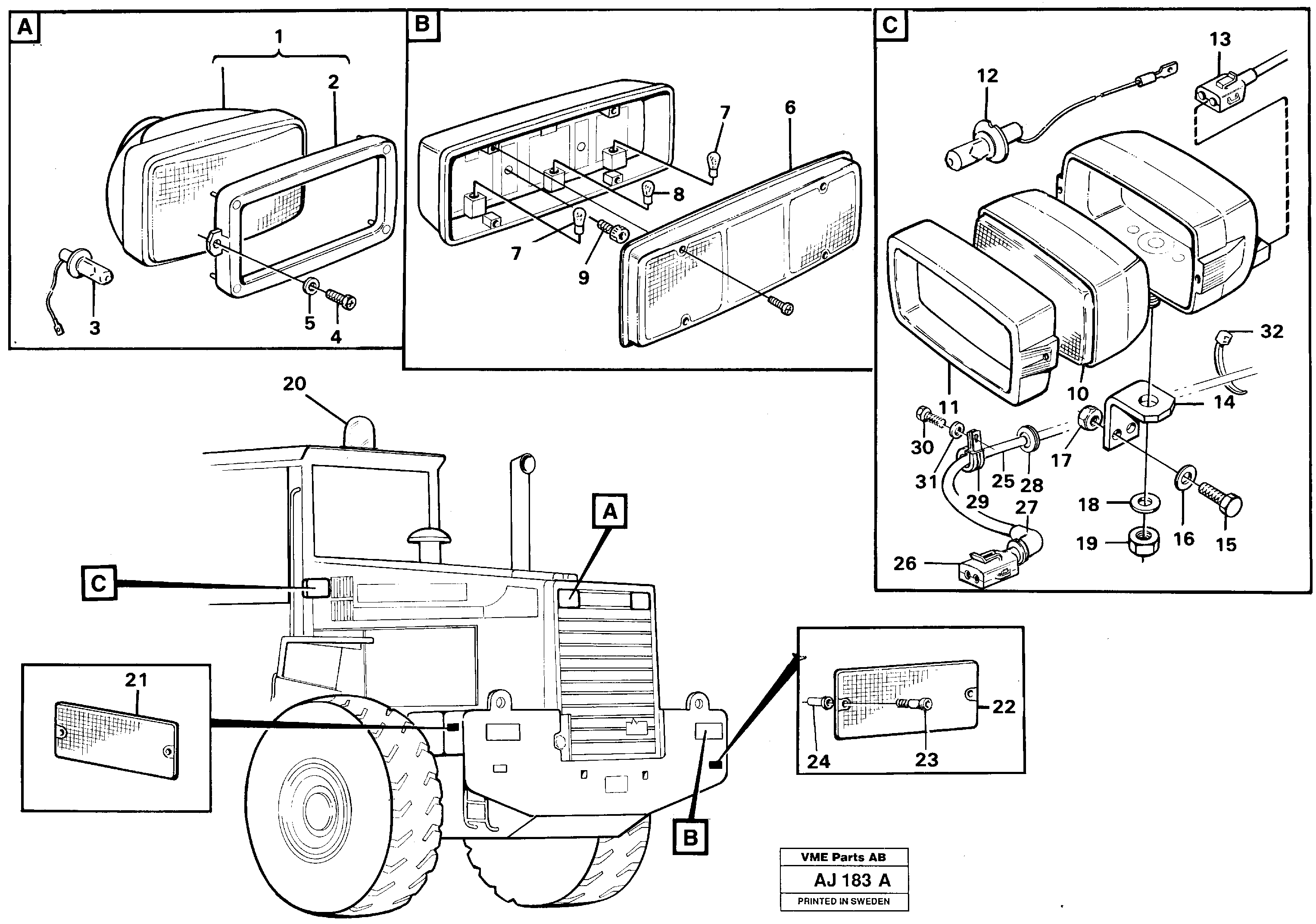 Lighting,rear — volvo parts diagram