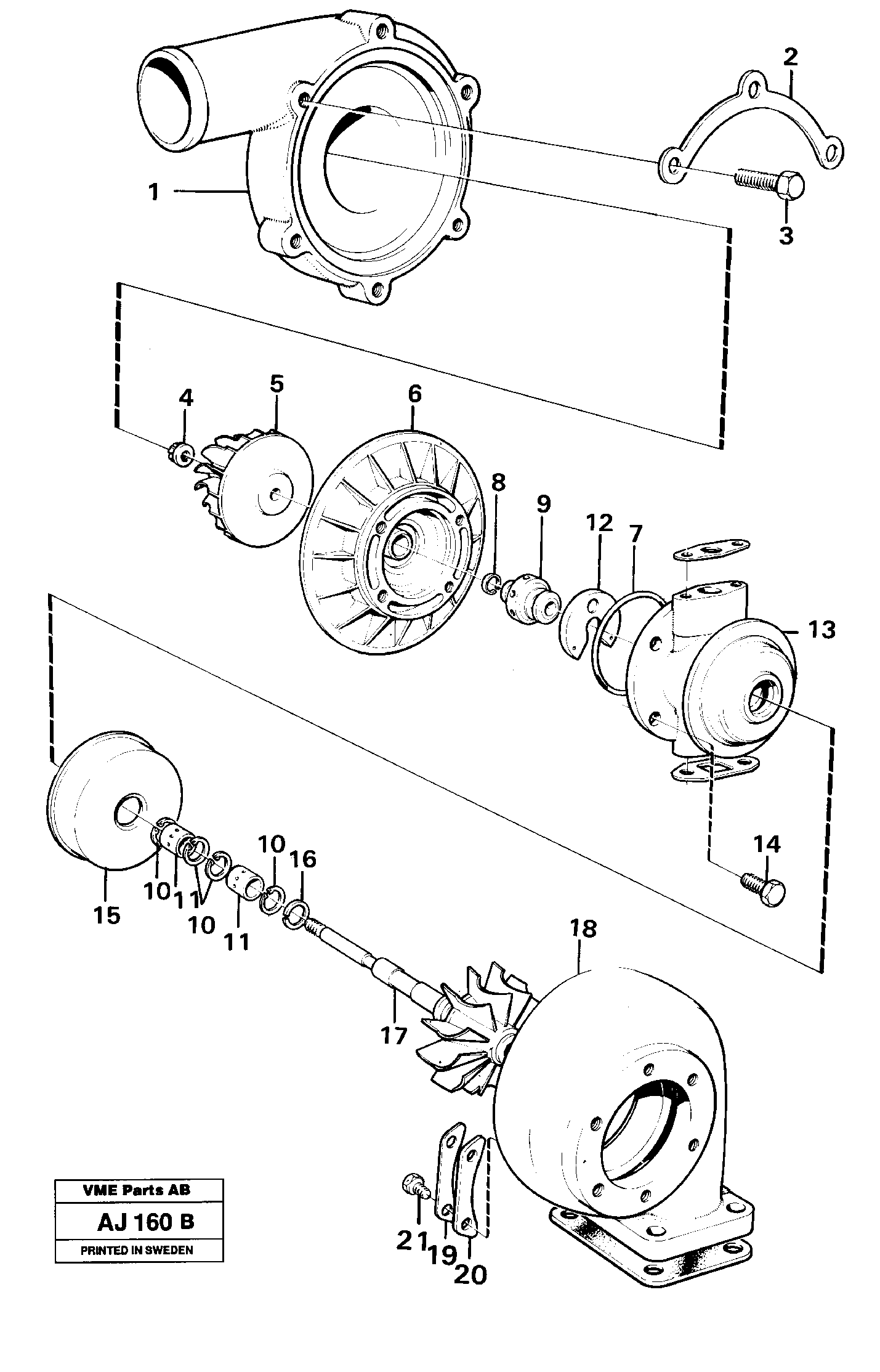 Turbo charger,  TD 71G — volvo parts diagram