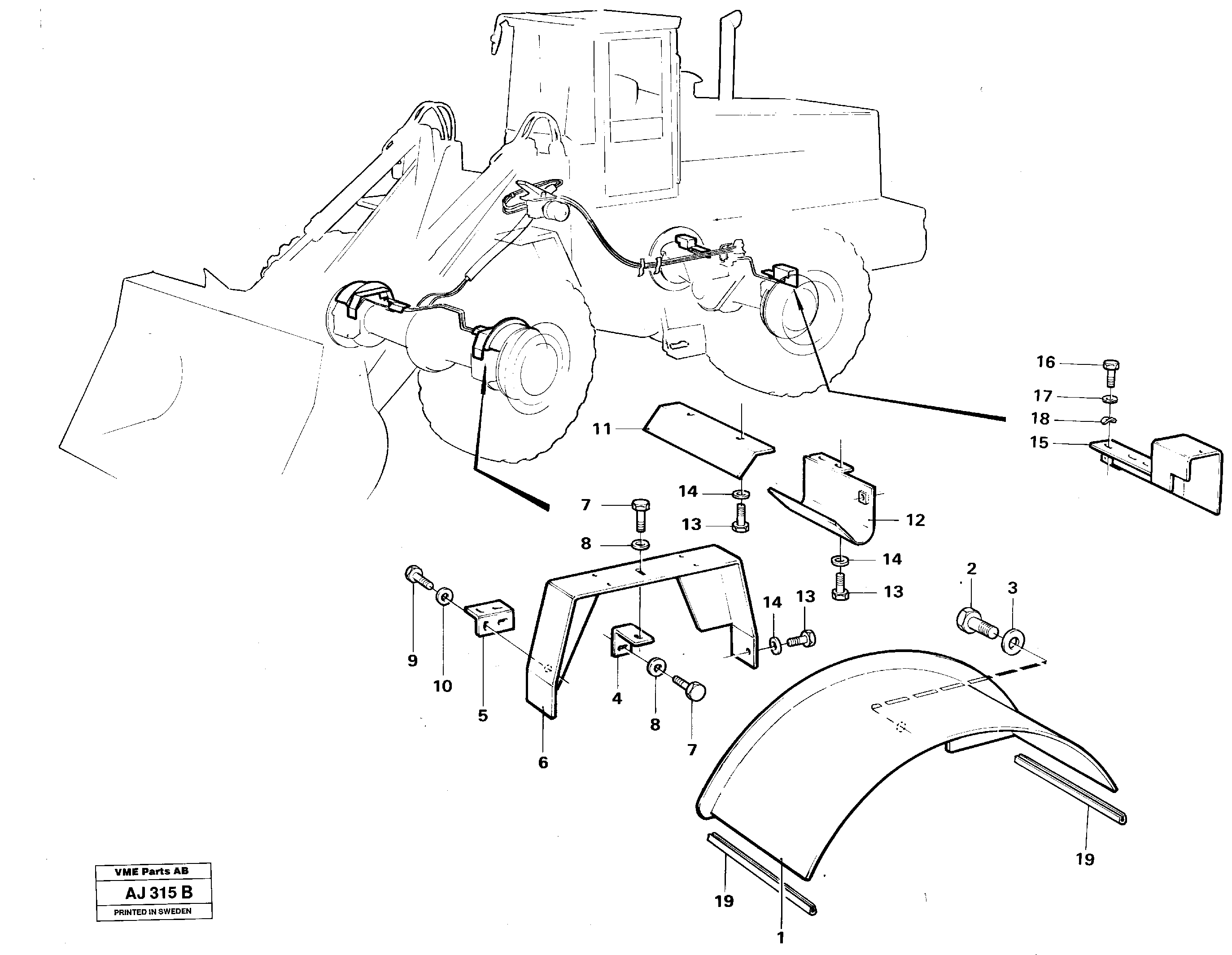 Brake shield — volvo parts diagram