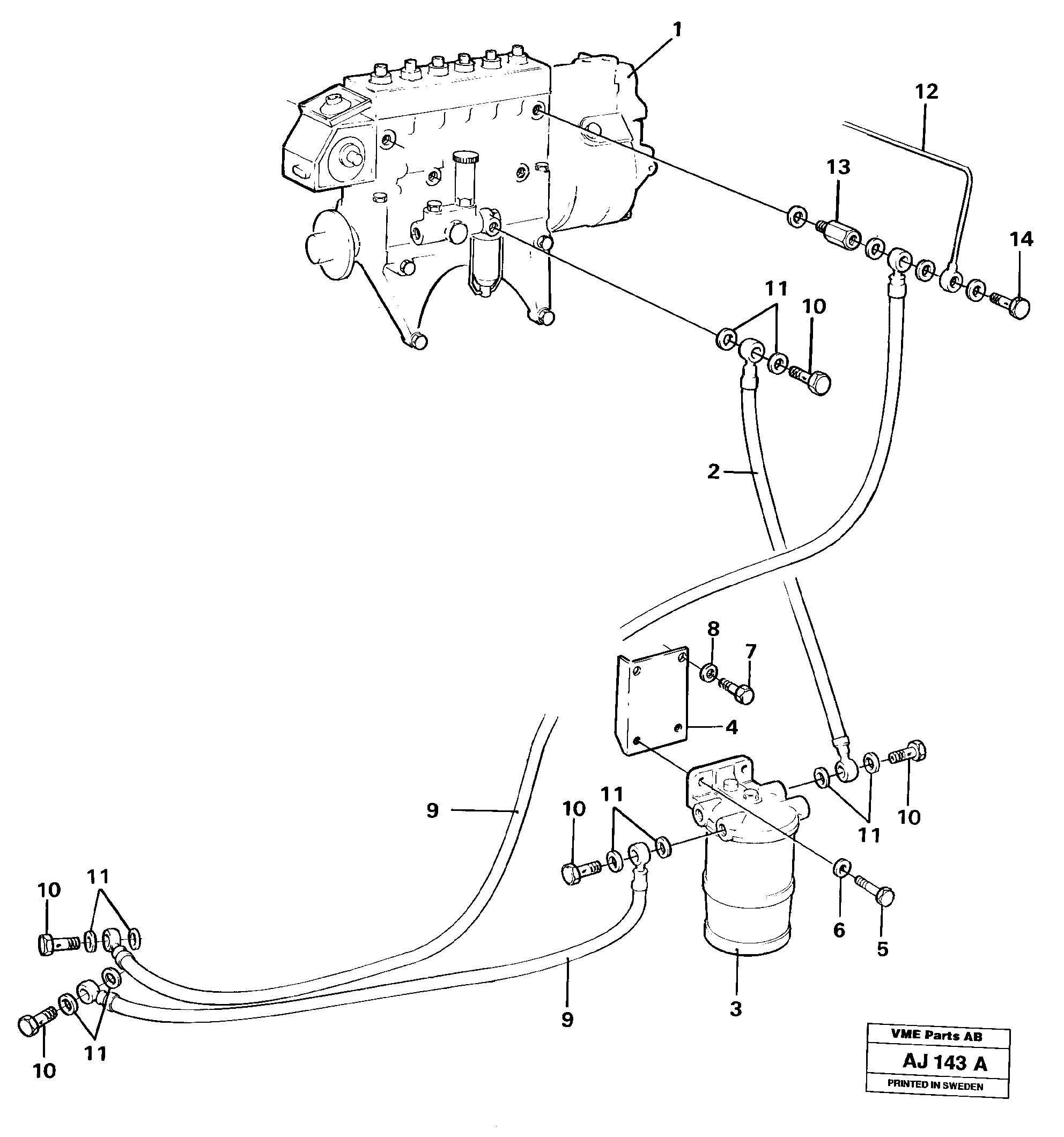 Fuel system — volvo parts diagram