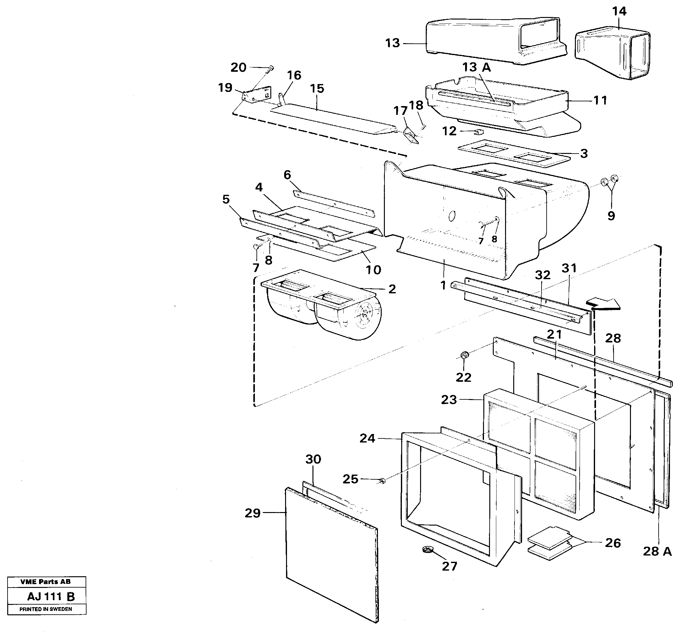 Air filter — volvo parts diagram