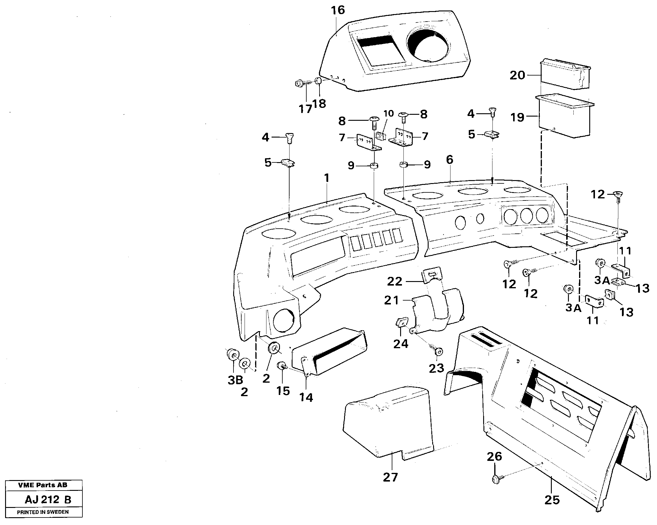 Instrument panel — volvo parts diagram