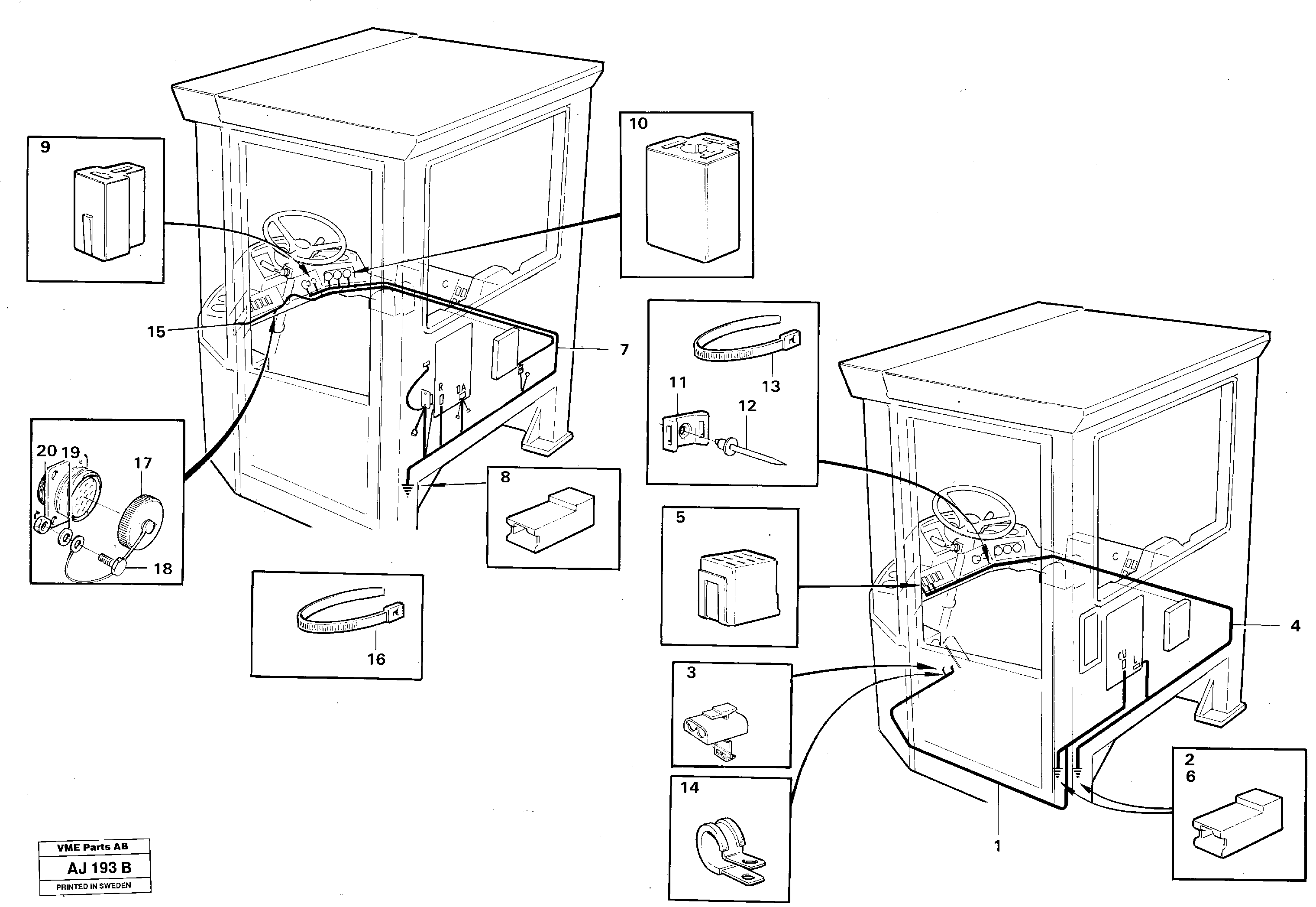 Cable harnesses Cab — volvo parts diagram