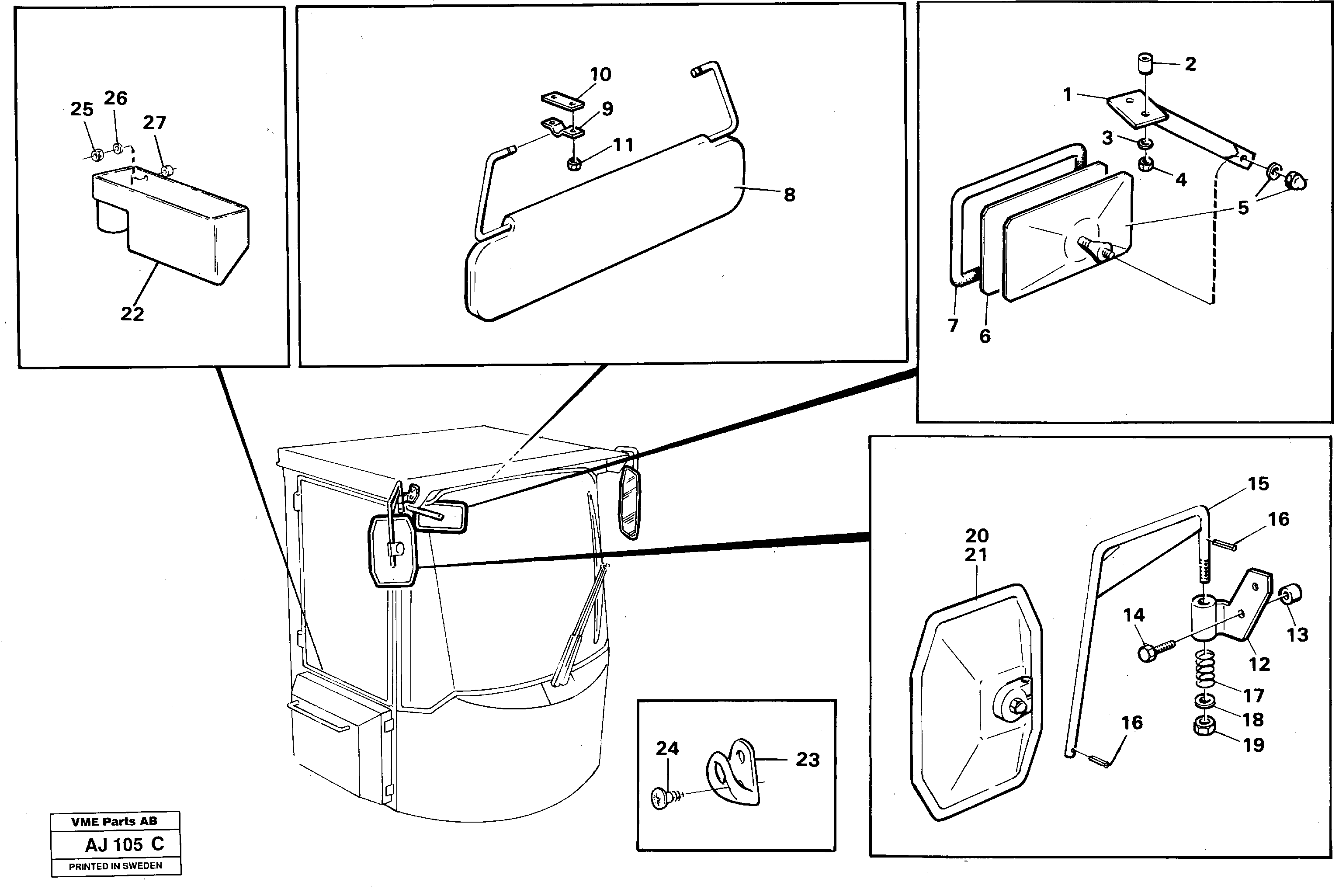 Interior components — volvo parts diagram