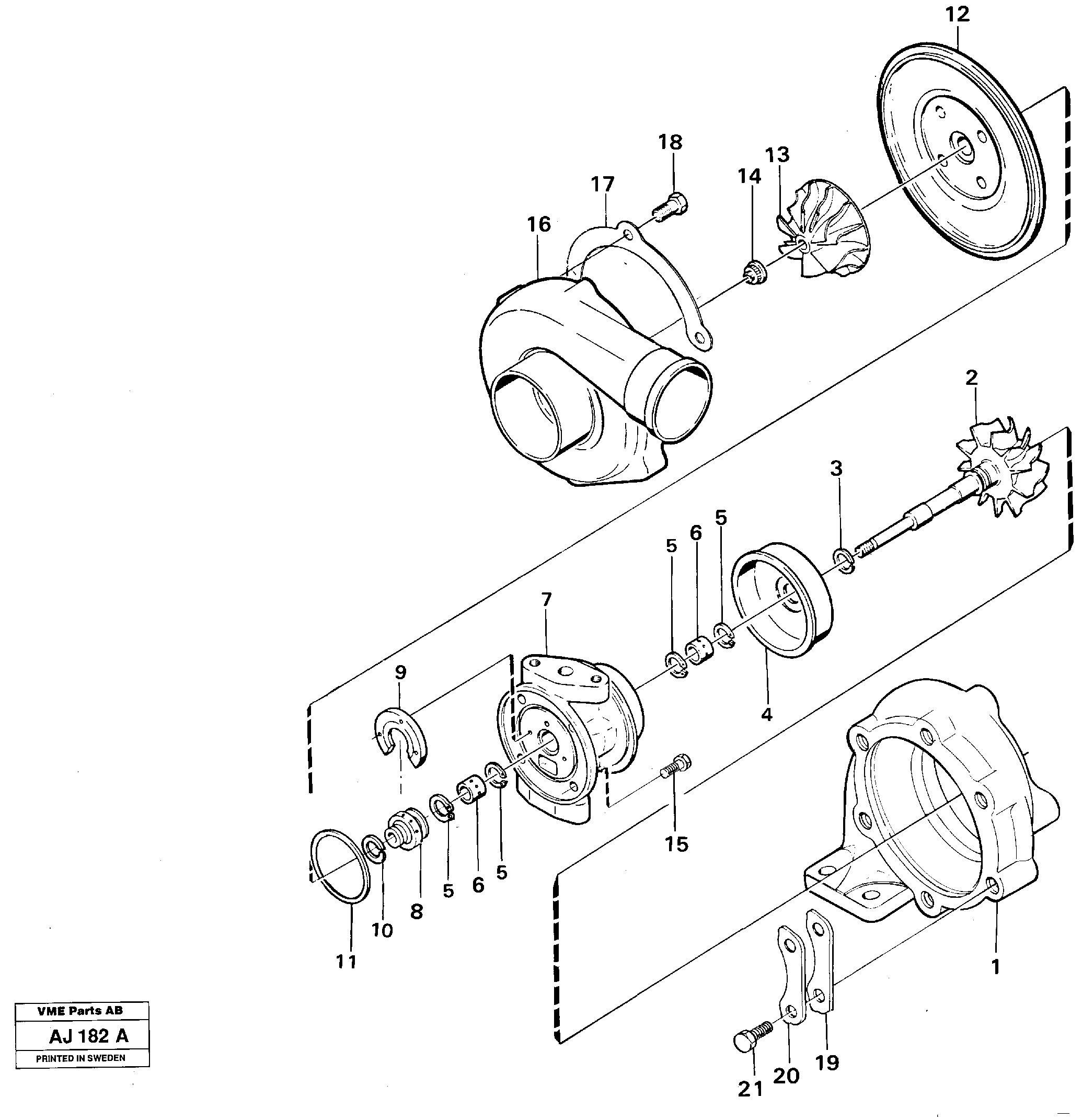 Turbo charger  TD 73KBE — volvo parts diagram