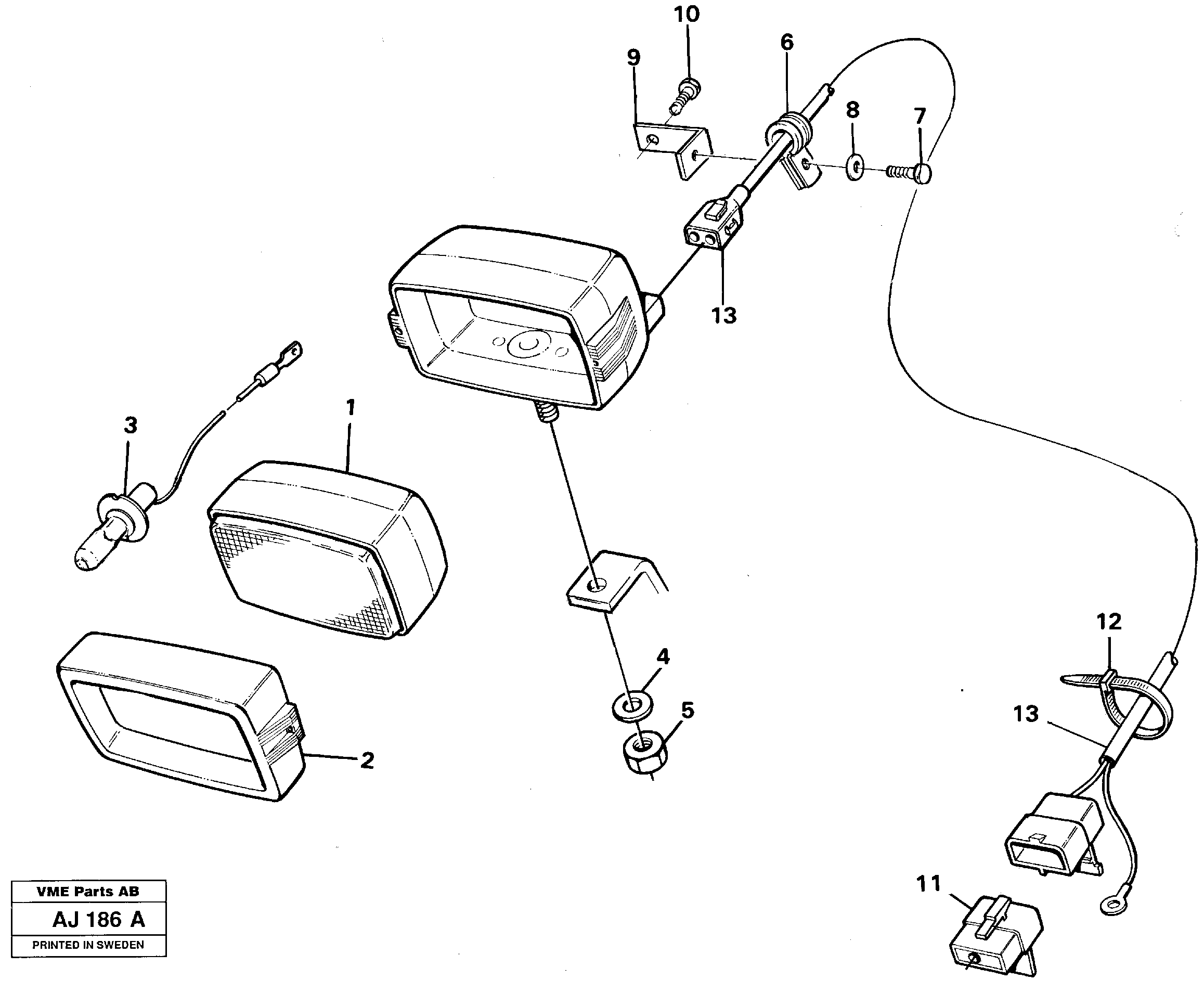 Attachment light  91994 — volvo parts diagram
