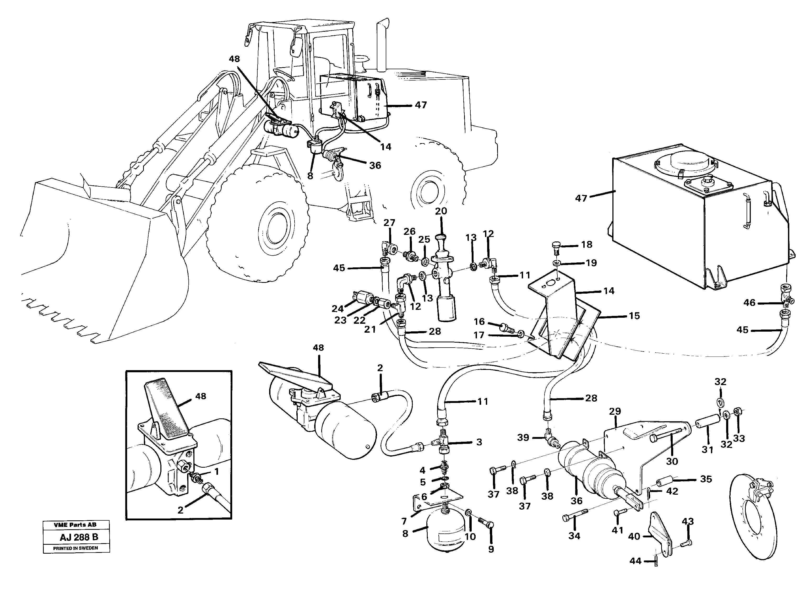 Hydraulic parking brake — volvo parts diagram