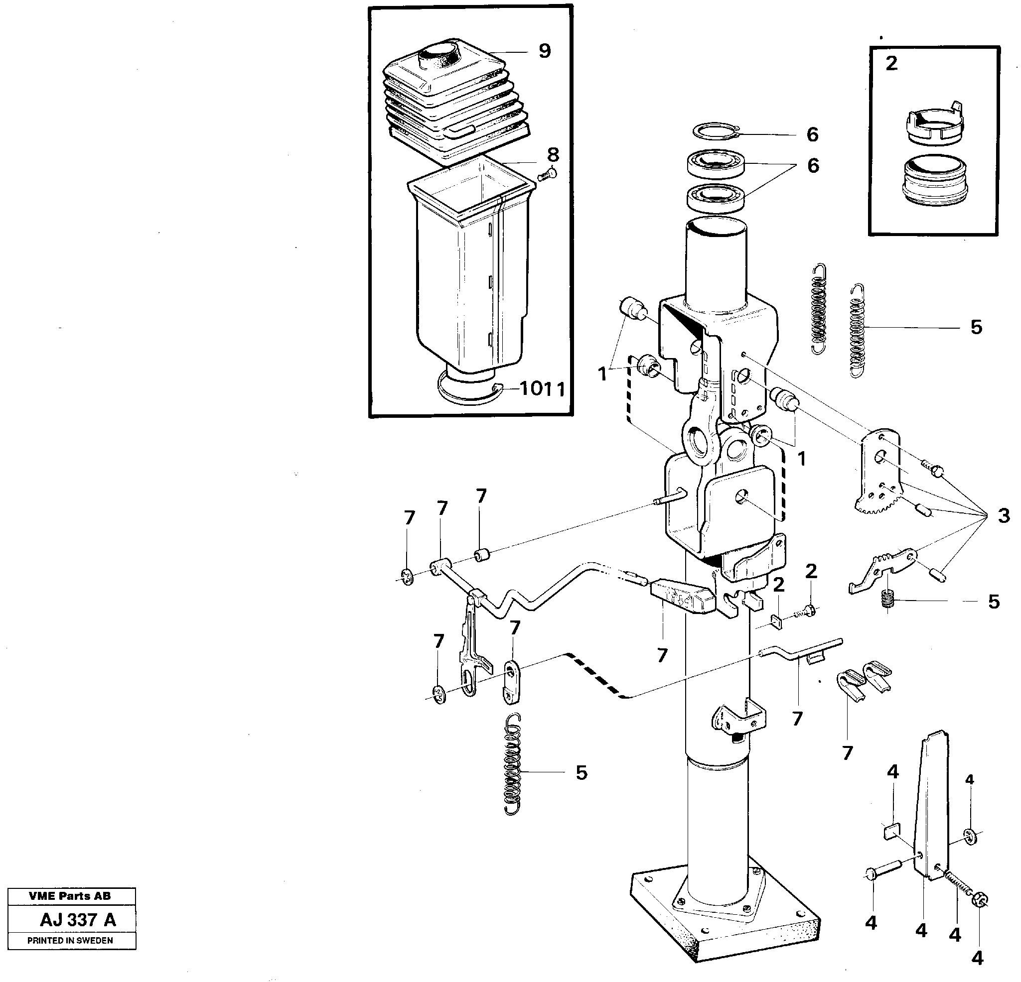 Adjustable steering wheel  92029, STD USA — volvo parts diagram