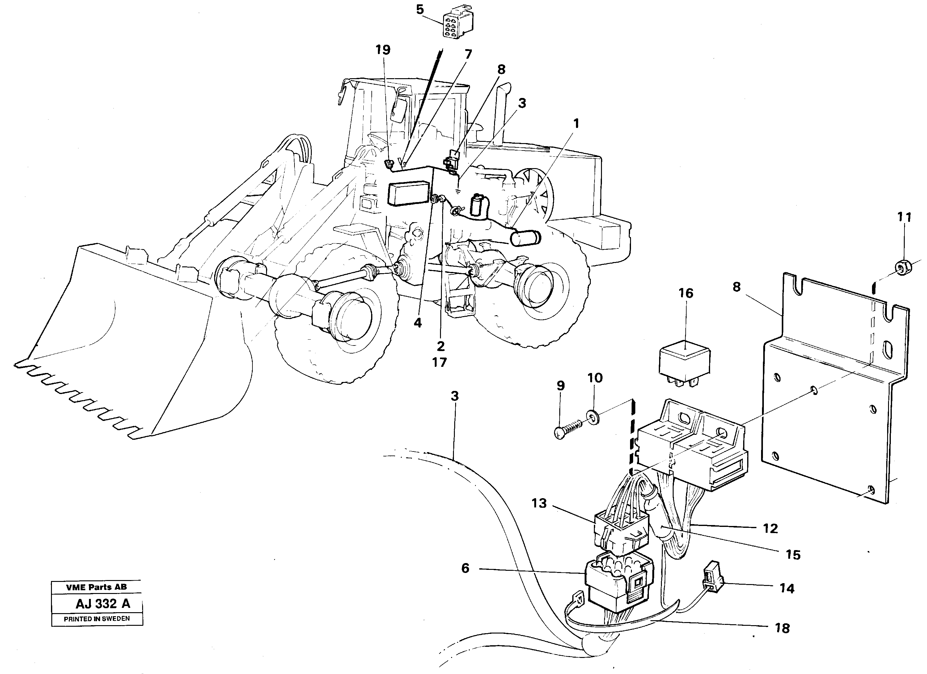 Cable harness for air conditioning  92245 — volvo parts diagram