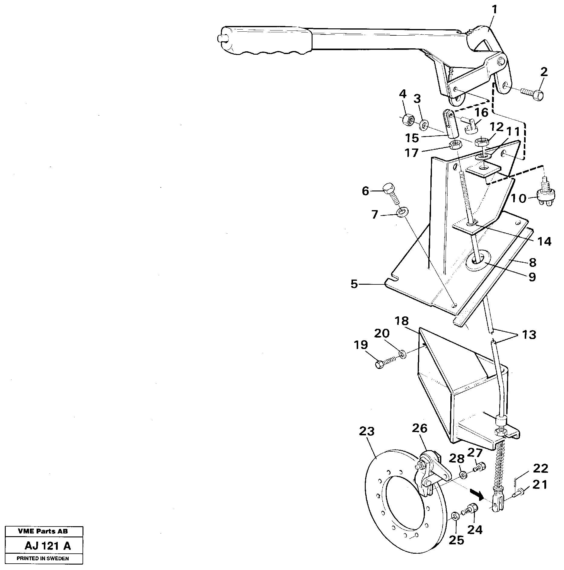 Parking brake — volvo parts diagram