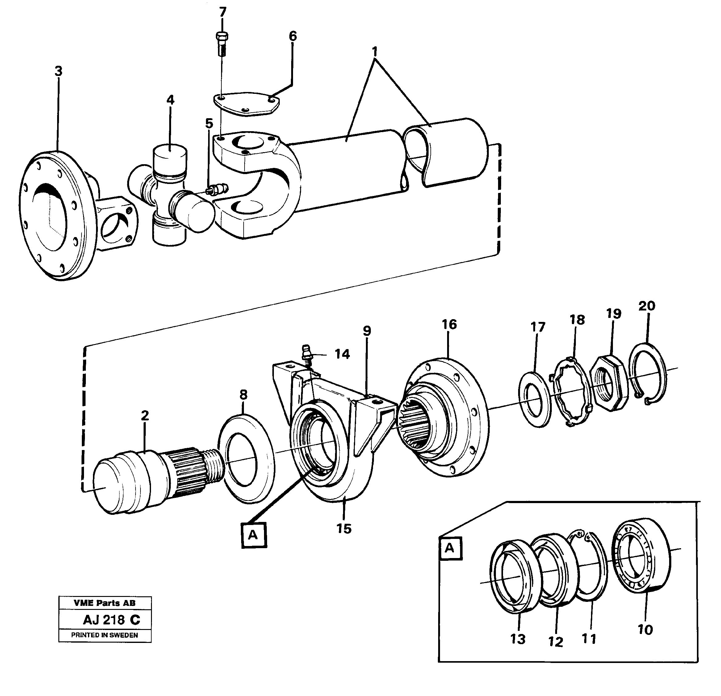 Propeller shaft — volvo parts diagram