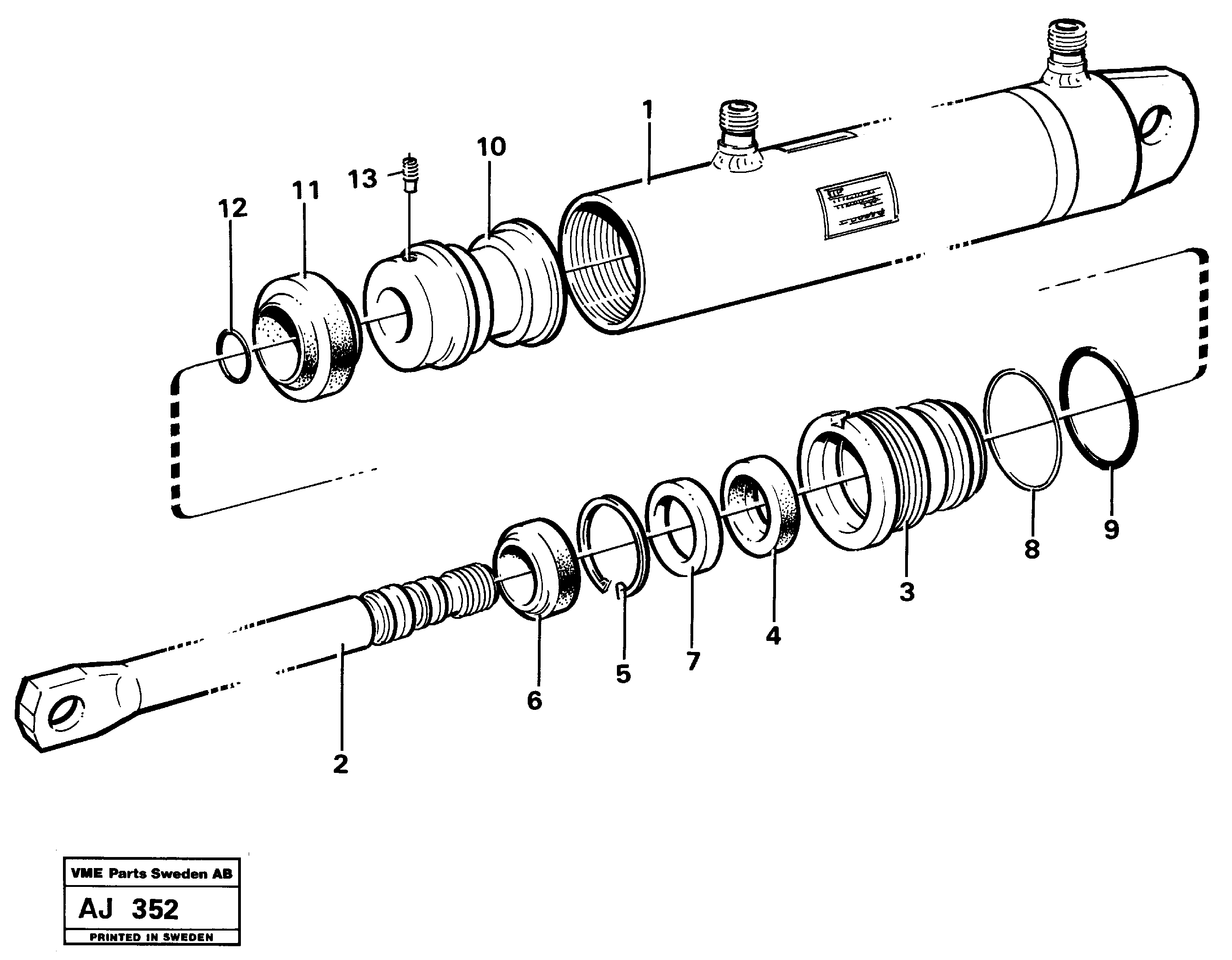 Hydraulic cylinder — volvo parts diagram