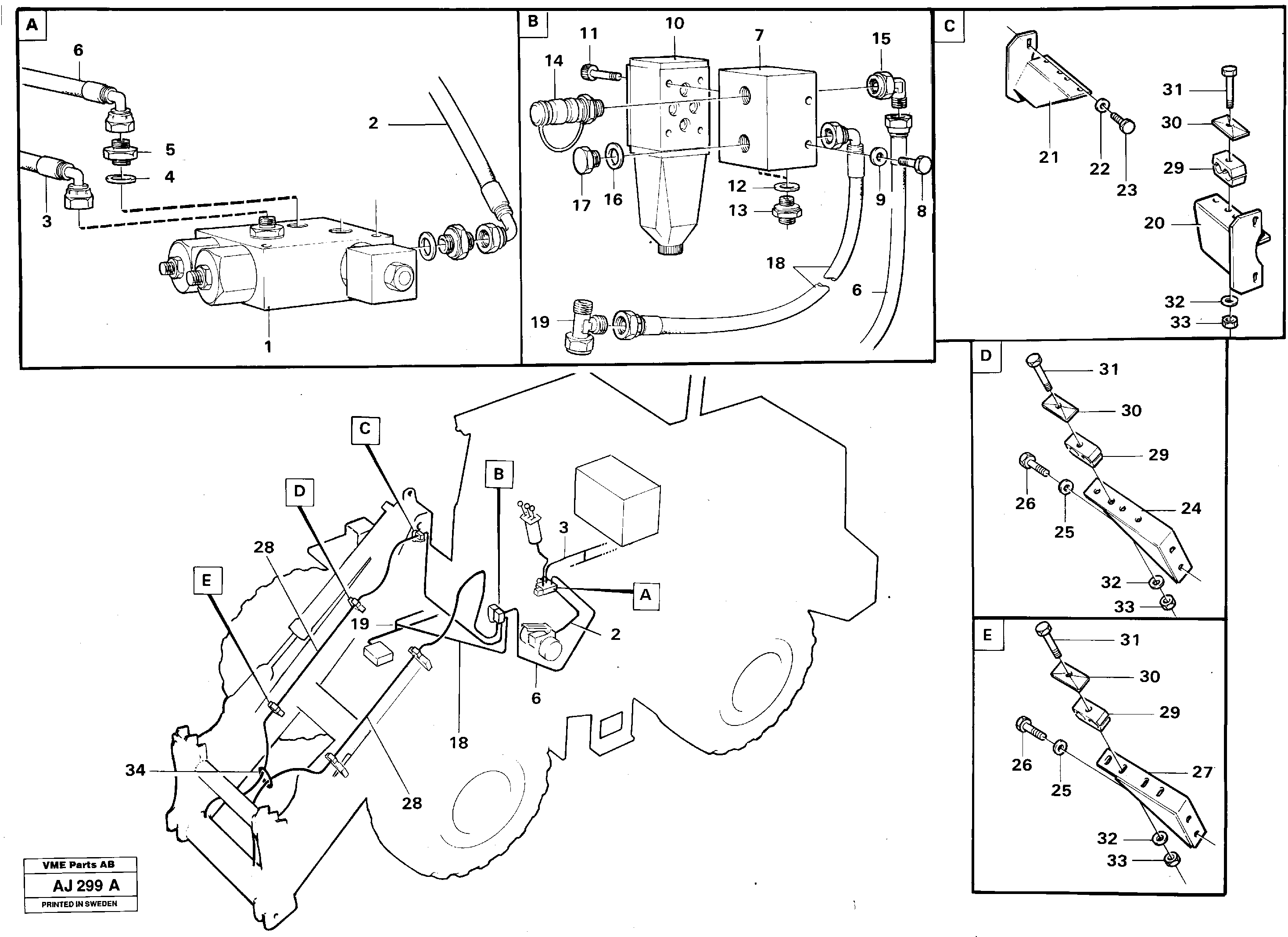 Attachment locking,  91992 — volvo parts diagram
