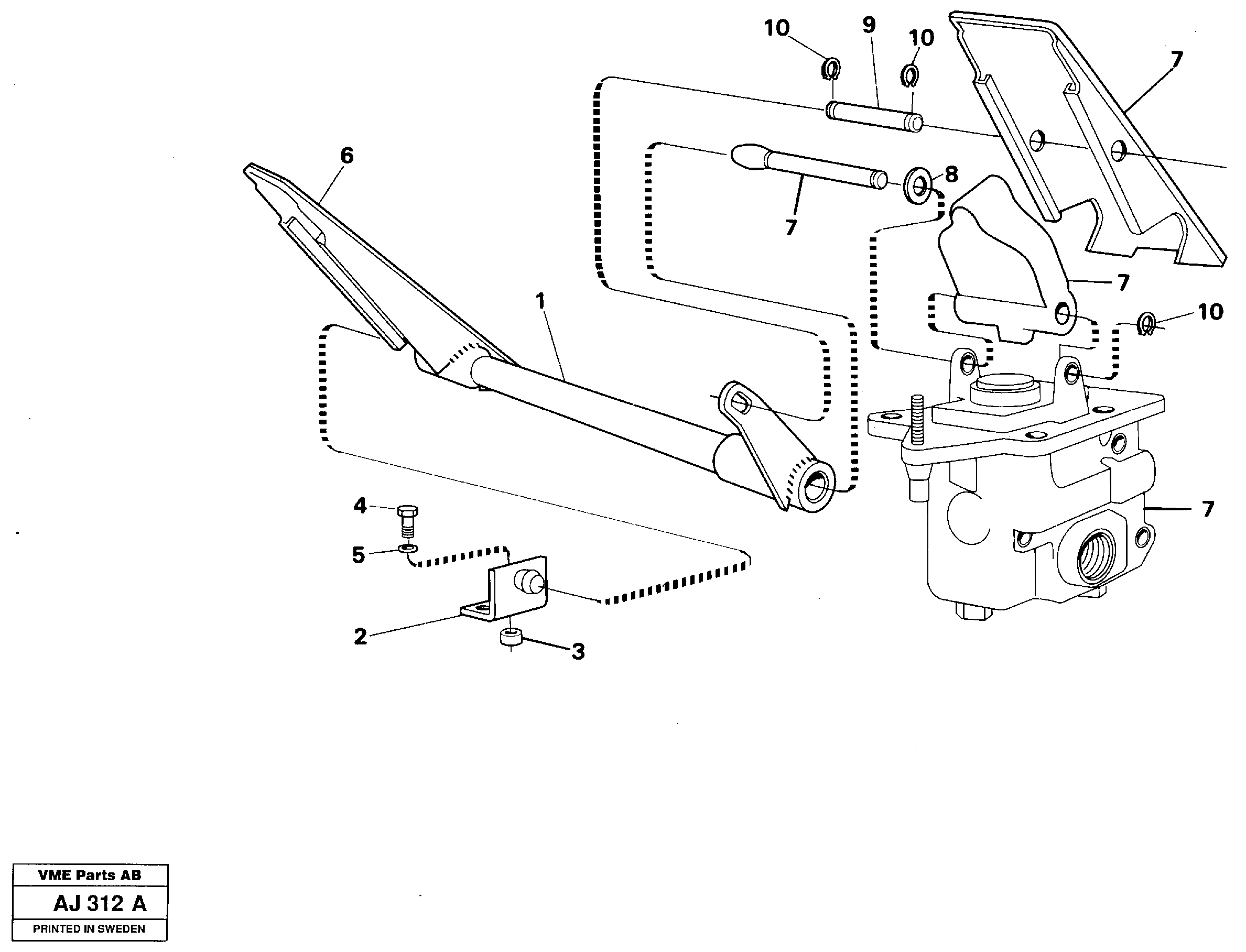 Dual brake pedals  91925 — volvo parts diagram