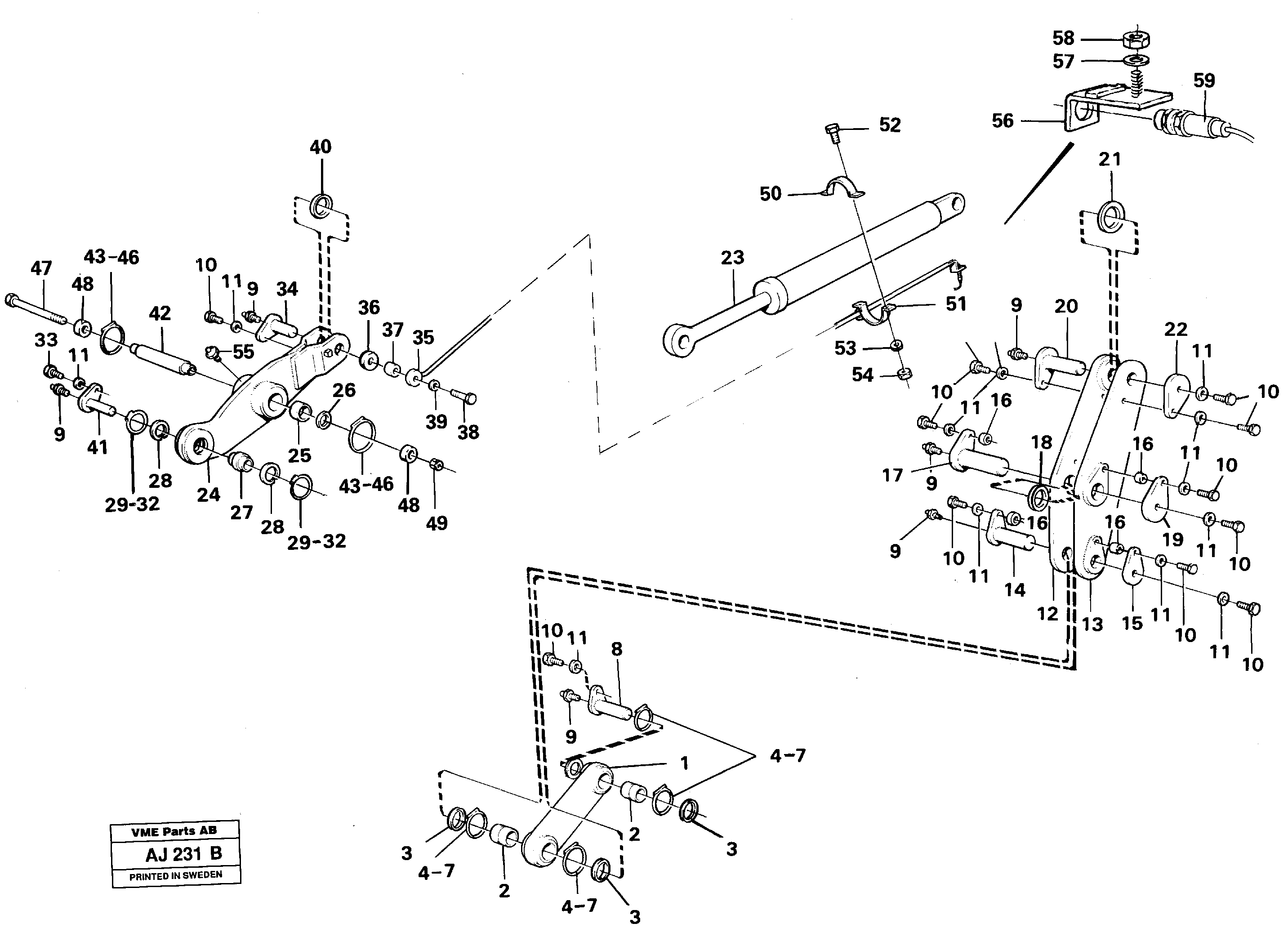 Links with fitting parts — volvo parts diagram