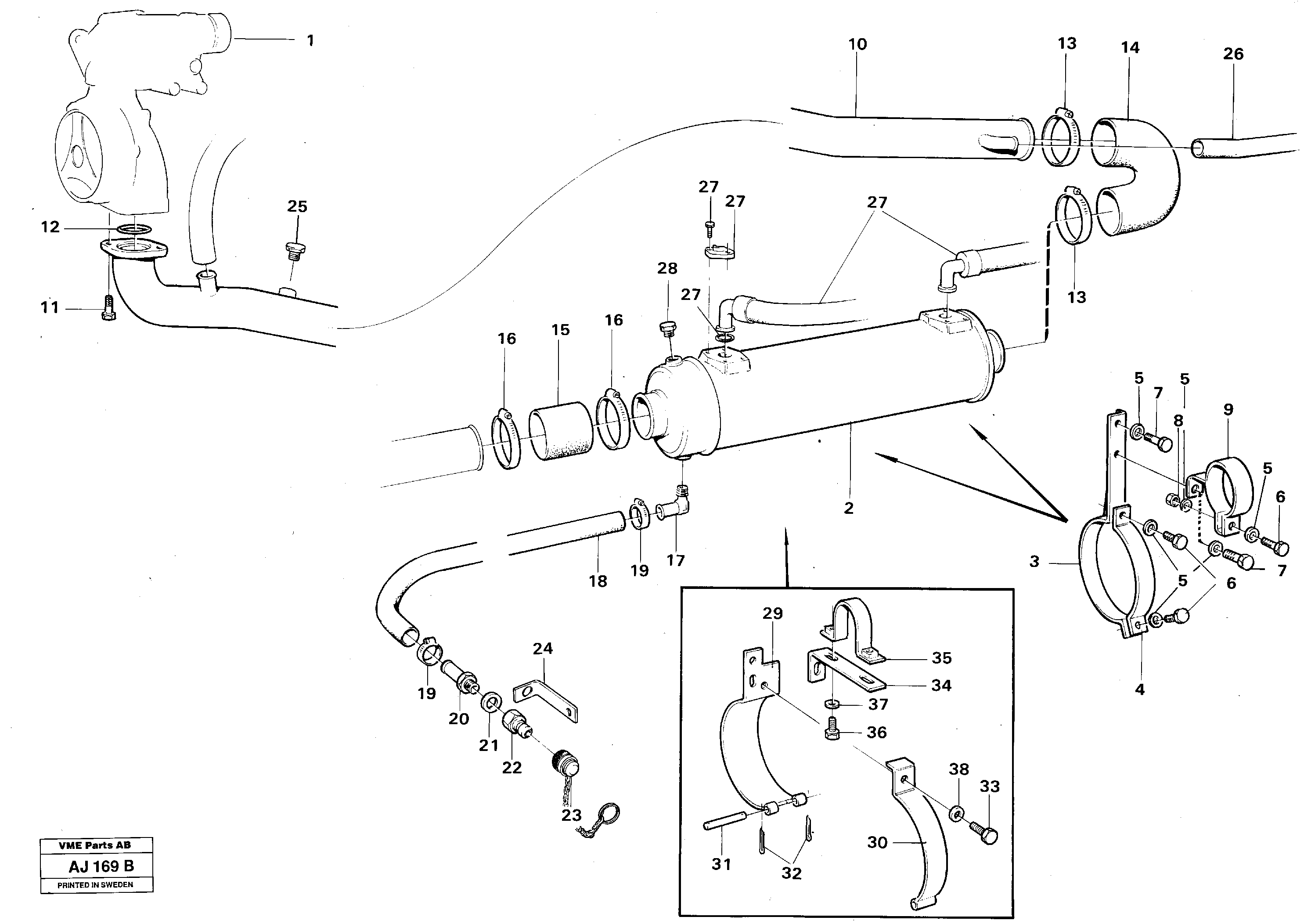 Cooling system: oil cooler — volvo parts diagram