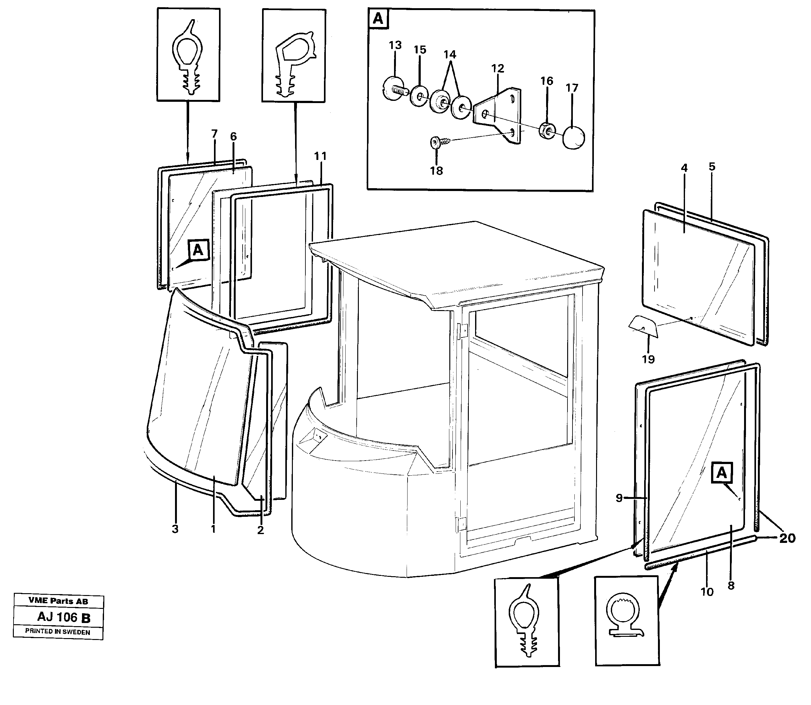Glass panes — volvo parts diagram