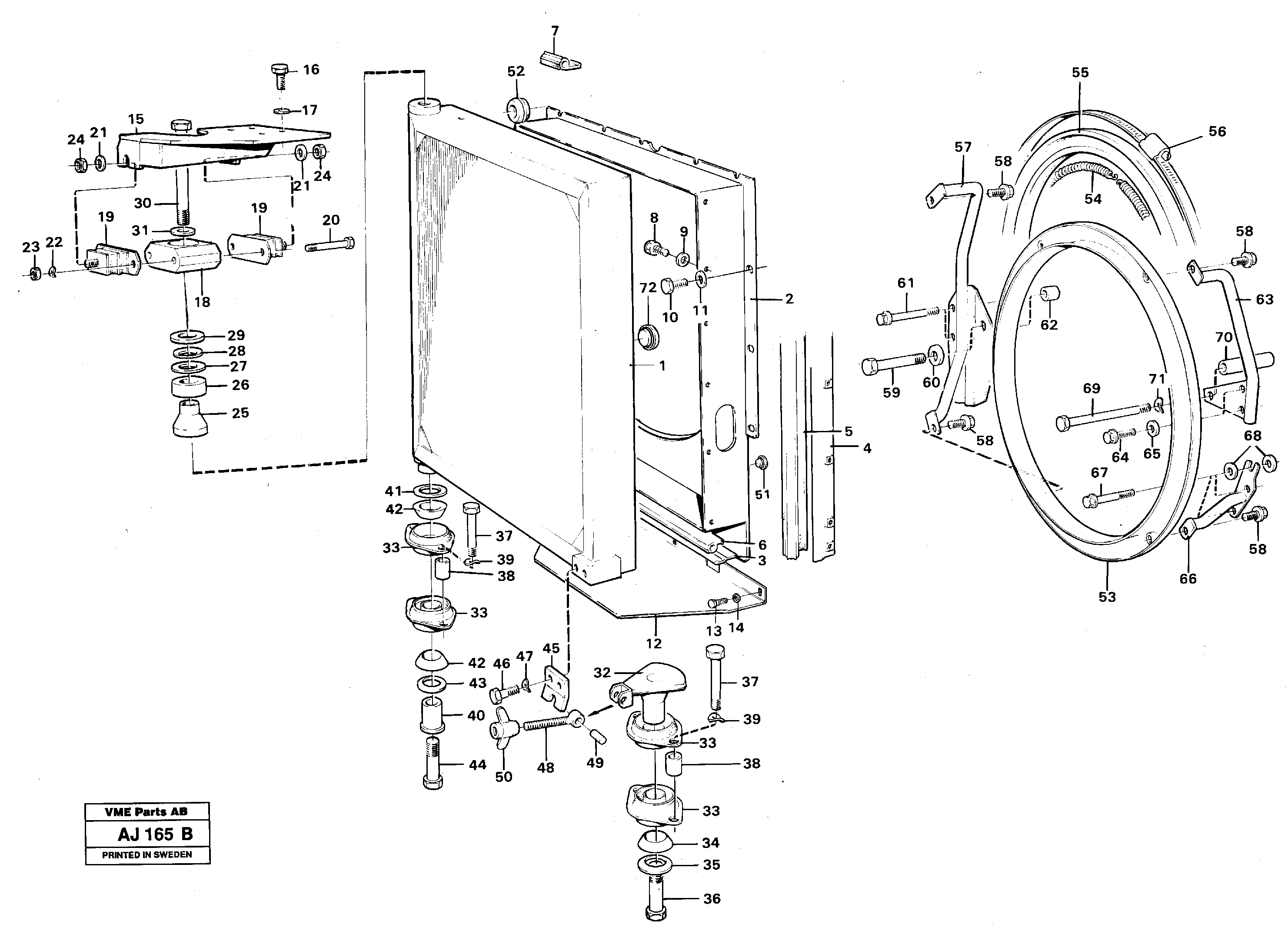 Radiator with fitting parts — volvo parts diagram