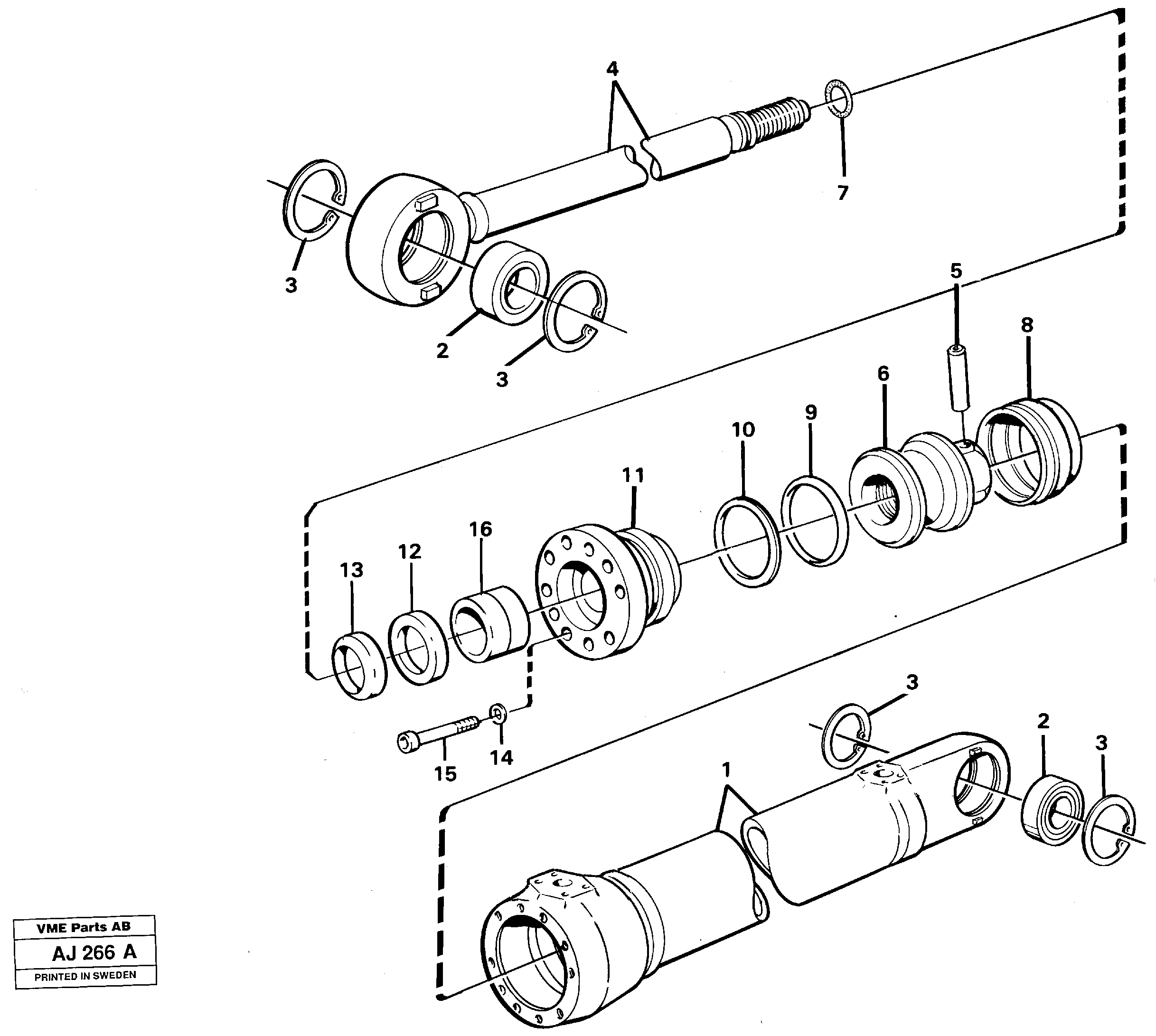 Hydraulic cylinder — volvo parts diagram